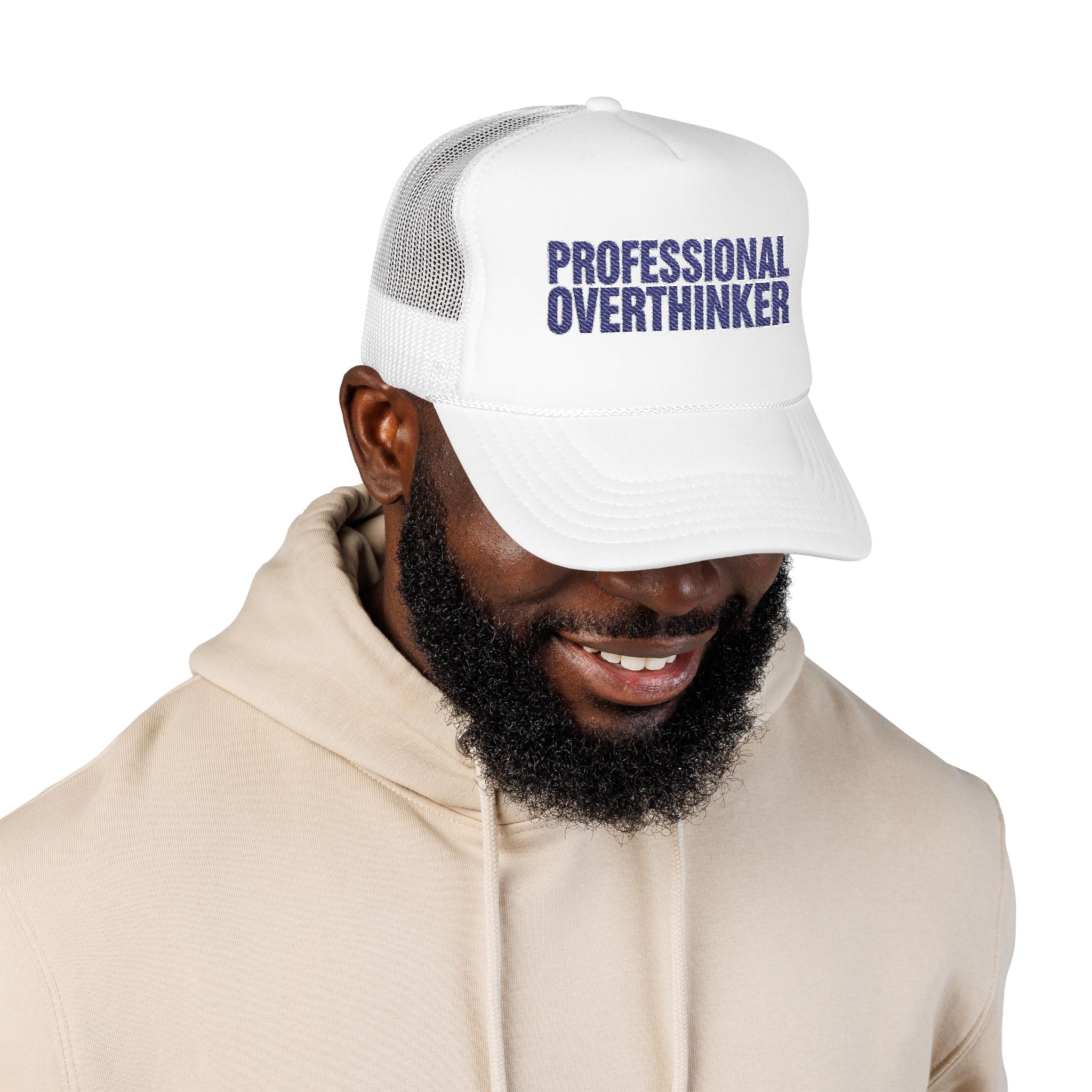 Professional Overthinker Trucker Hat — Funny Foam Mesh Cap