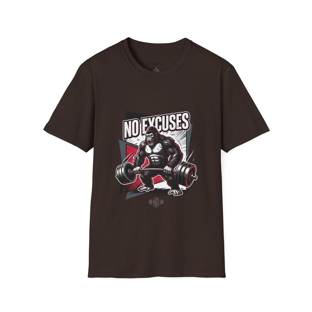 No Excuses T-Shirt — Motivational Gym Gorilla Fitness Tee