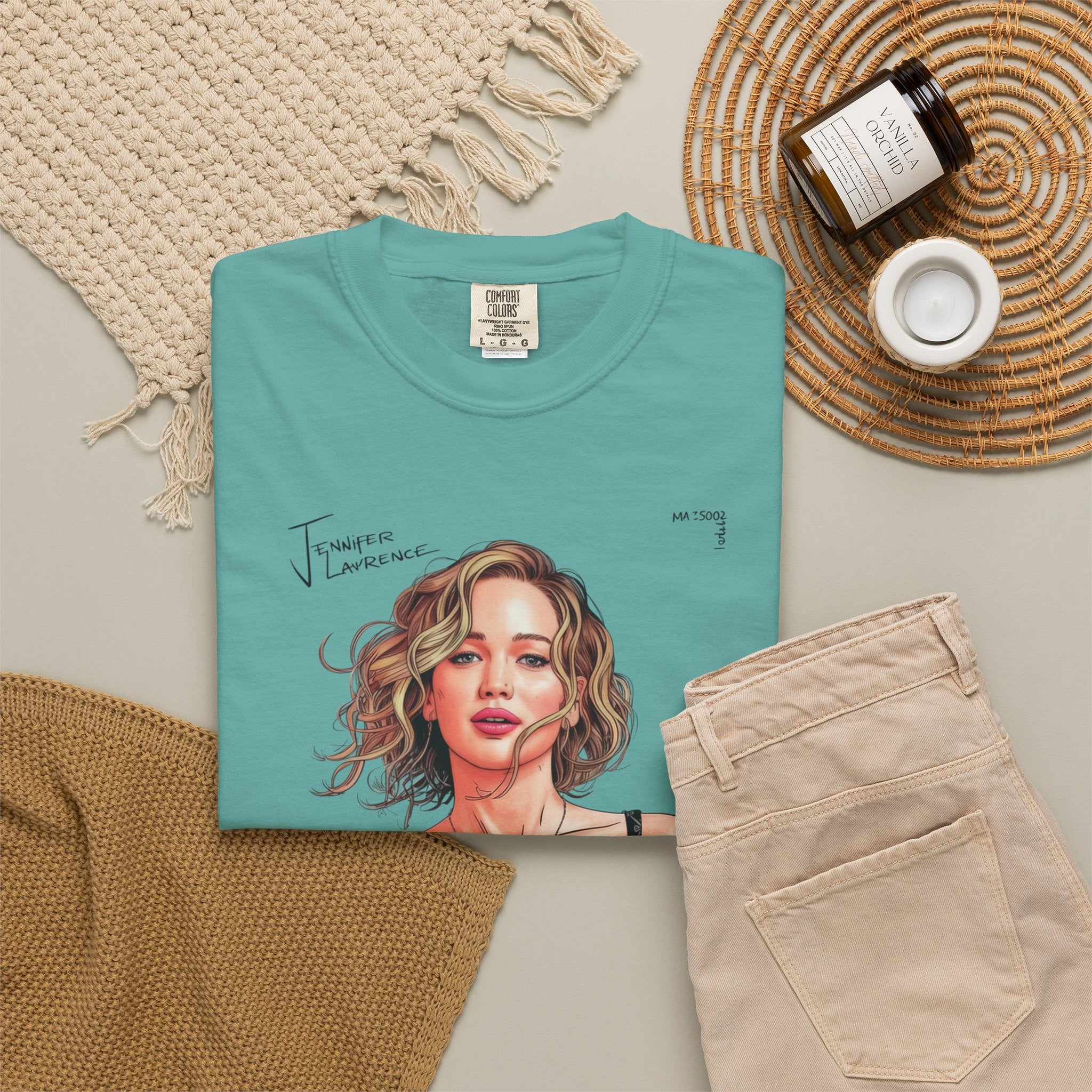 La Vie Est Belle Graphic T-Shirt — Feminine Portrait & Floral Back Print