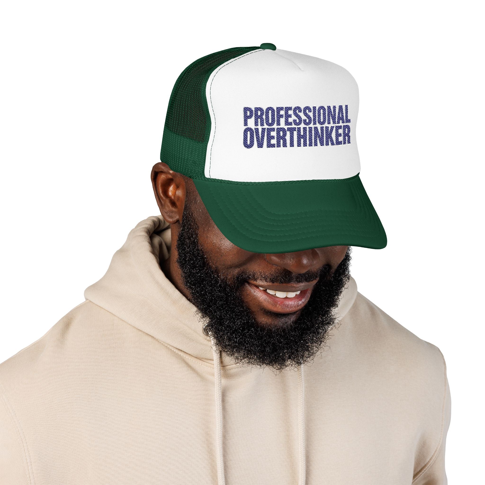 Professional Overthinker Trucker Hat — Funny Foam Mesh Cap