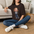 Cute Curly Girl Cartoon T-Shirt — Whimsical Character Tee | Noorve | T-Shirt