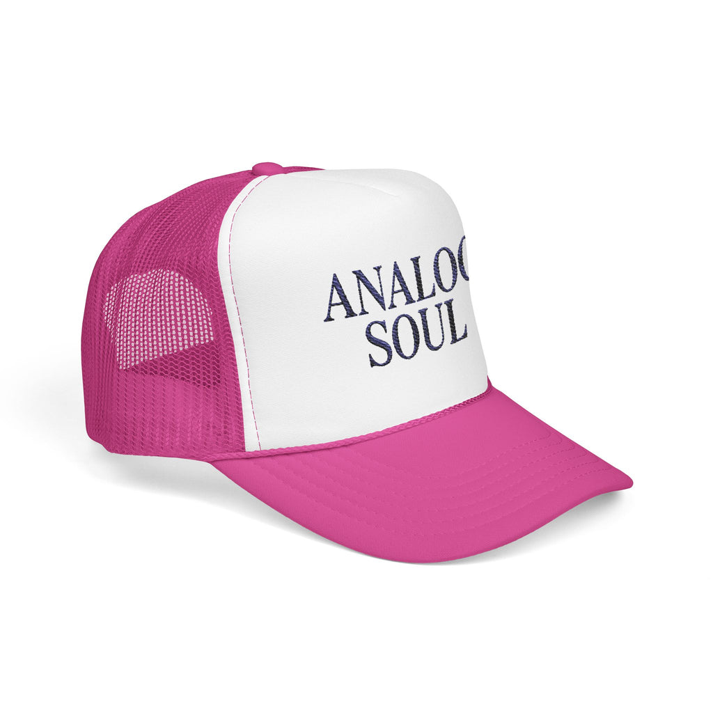 Analog Soul Trucker Hat — Retro Music-Inspired Foam Mesh Cap