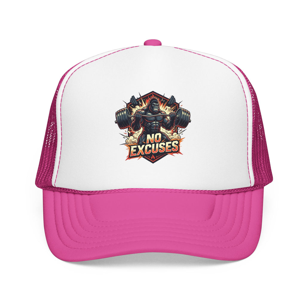 Trucker Hat — 'No Excuses' Gym Skull Design | Noorve | Hats