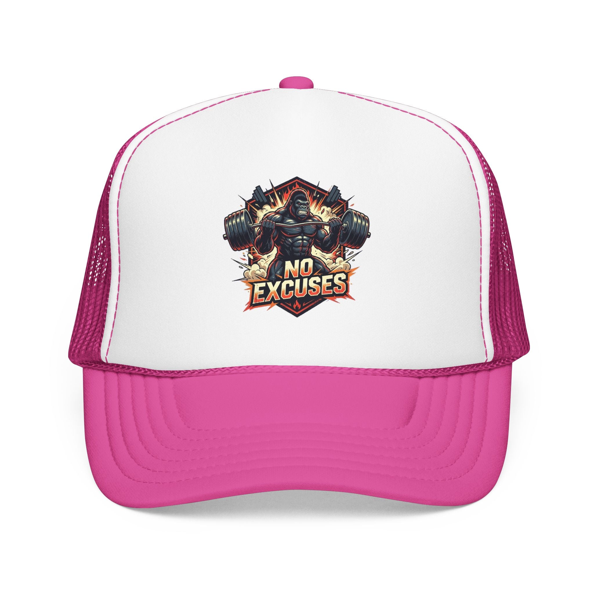 Trucker Hat — 'No Excuses' Gym Skull Design | Noorve | Hats