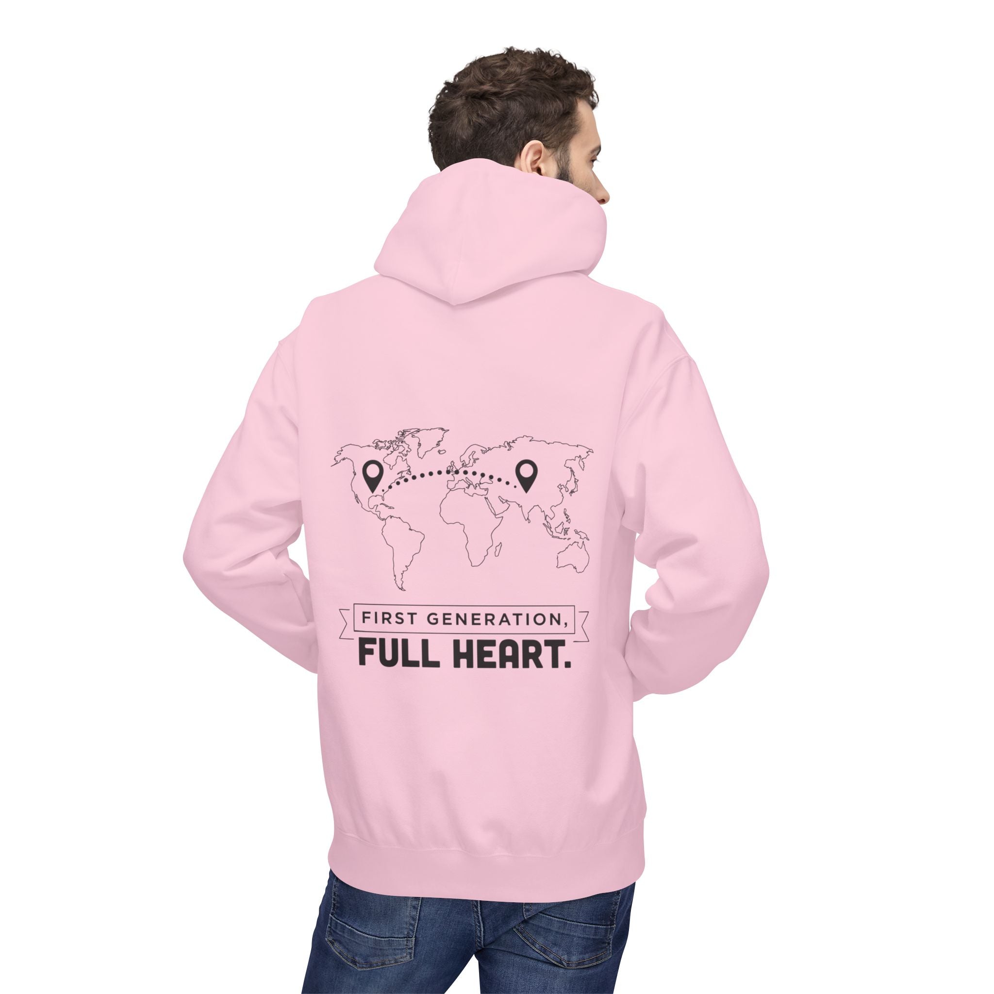 NoCrve 'First Generation, Full Heart' Hoodie — Inspirational Travel Map Pullover