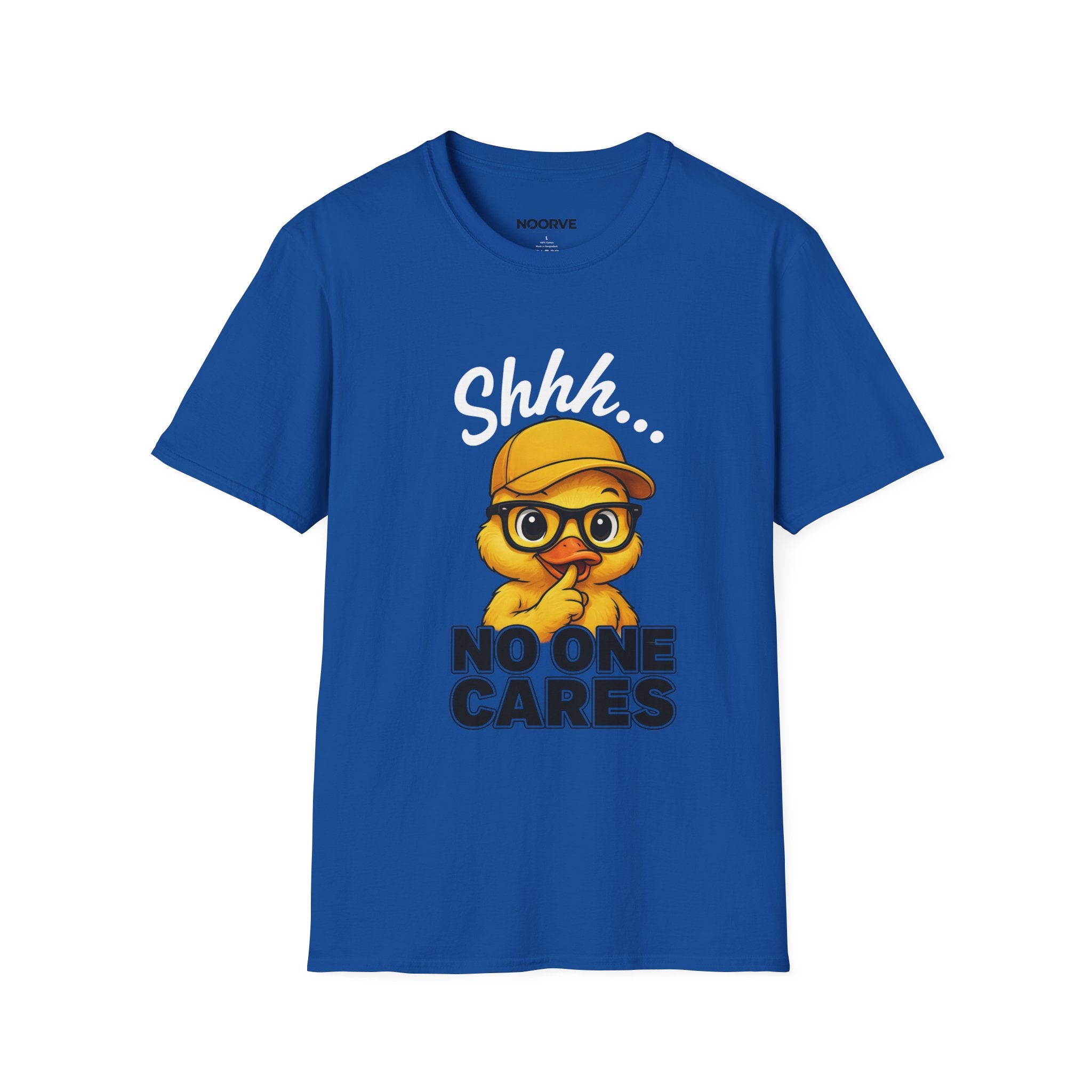 T-Shirt — Shhh... No One Cares Funny Emoji Graphic Tee | Noorve | T-Shirt