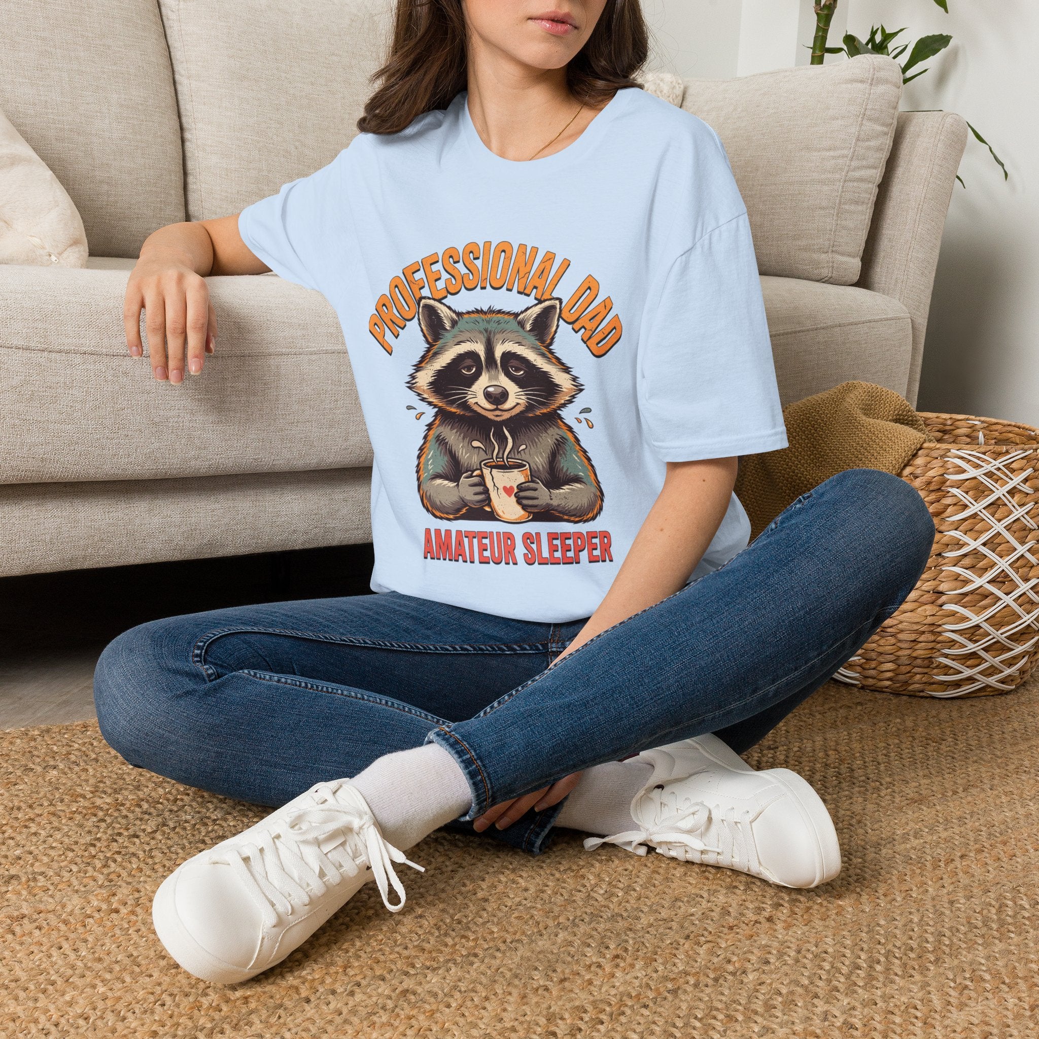 Dad T-Shirt — Professional Dad, Amateur Sleeper Raccoon Graphic Tee | Noorve | T-Shirt