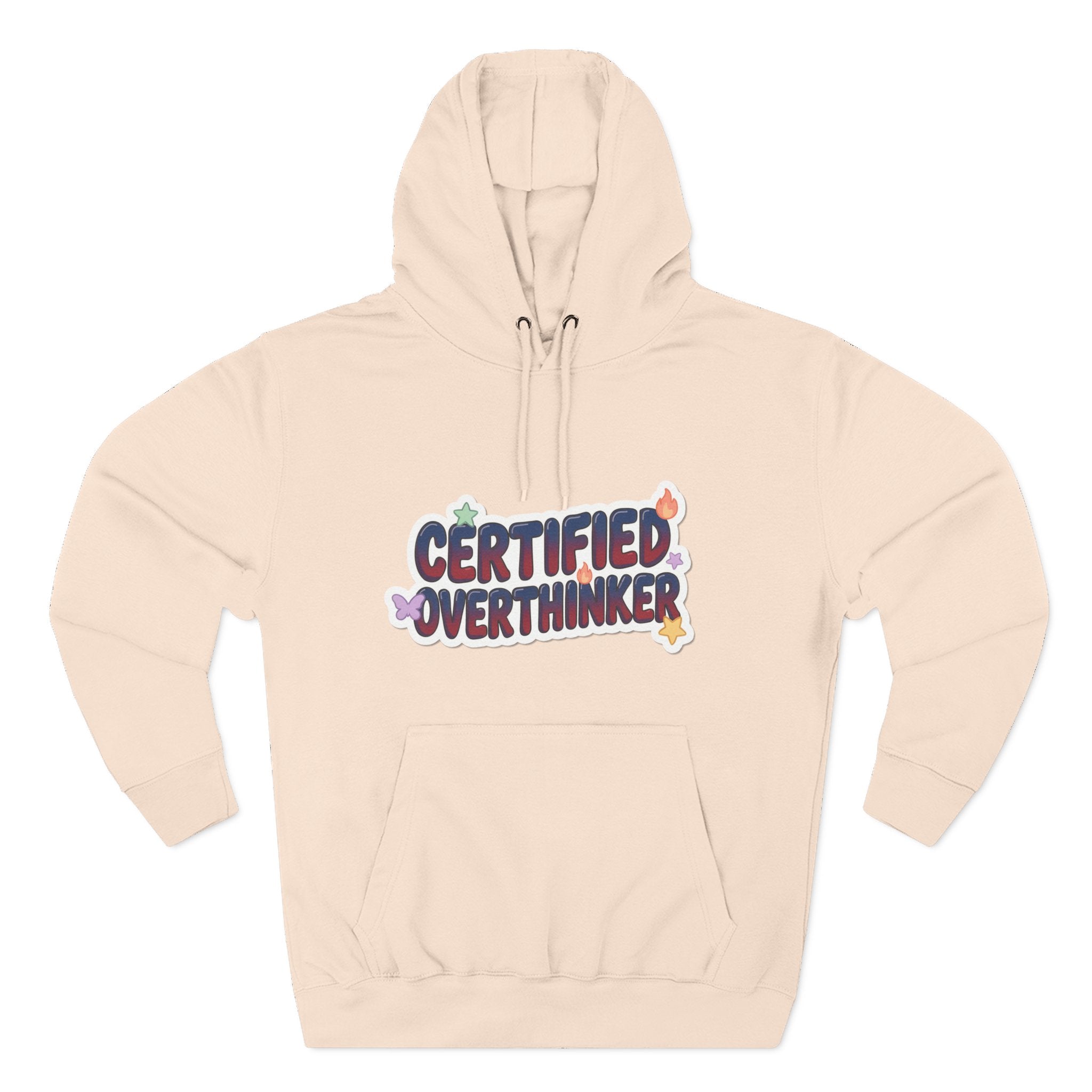 Hoodie — 'Certified Overthinker' & 'Anti Surfing Sun Club' Graphic Pullover