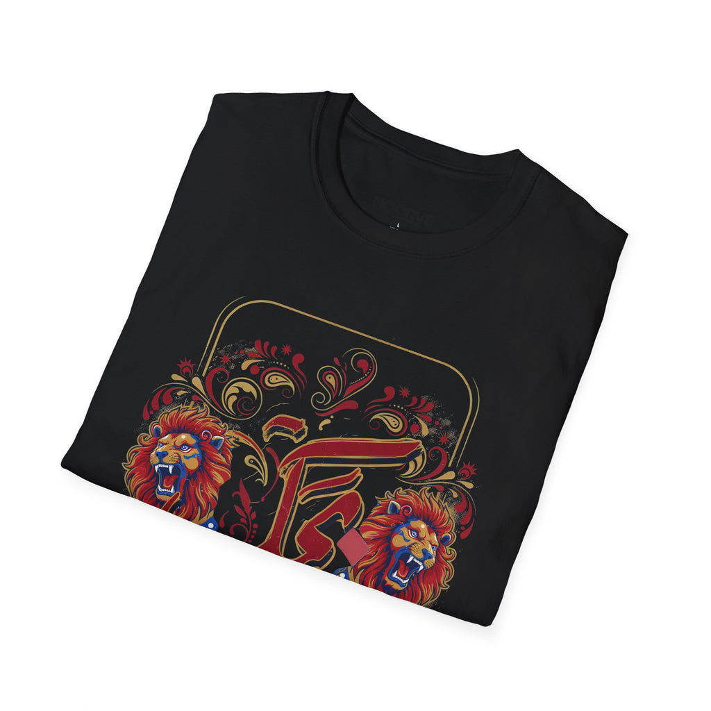 Arabic Calligraphy T-Shirt — 'Himmat' Lion Floral Graphic Tee