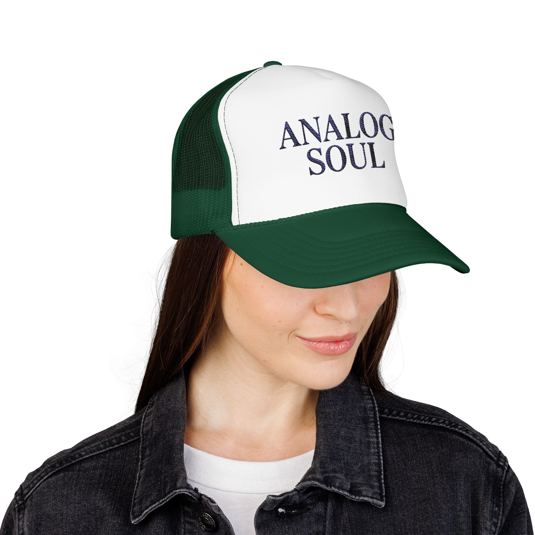 Analog Soul Trucker Hat — Retro Music-Inspired Foam Mesh Cap