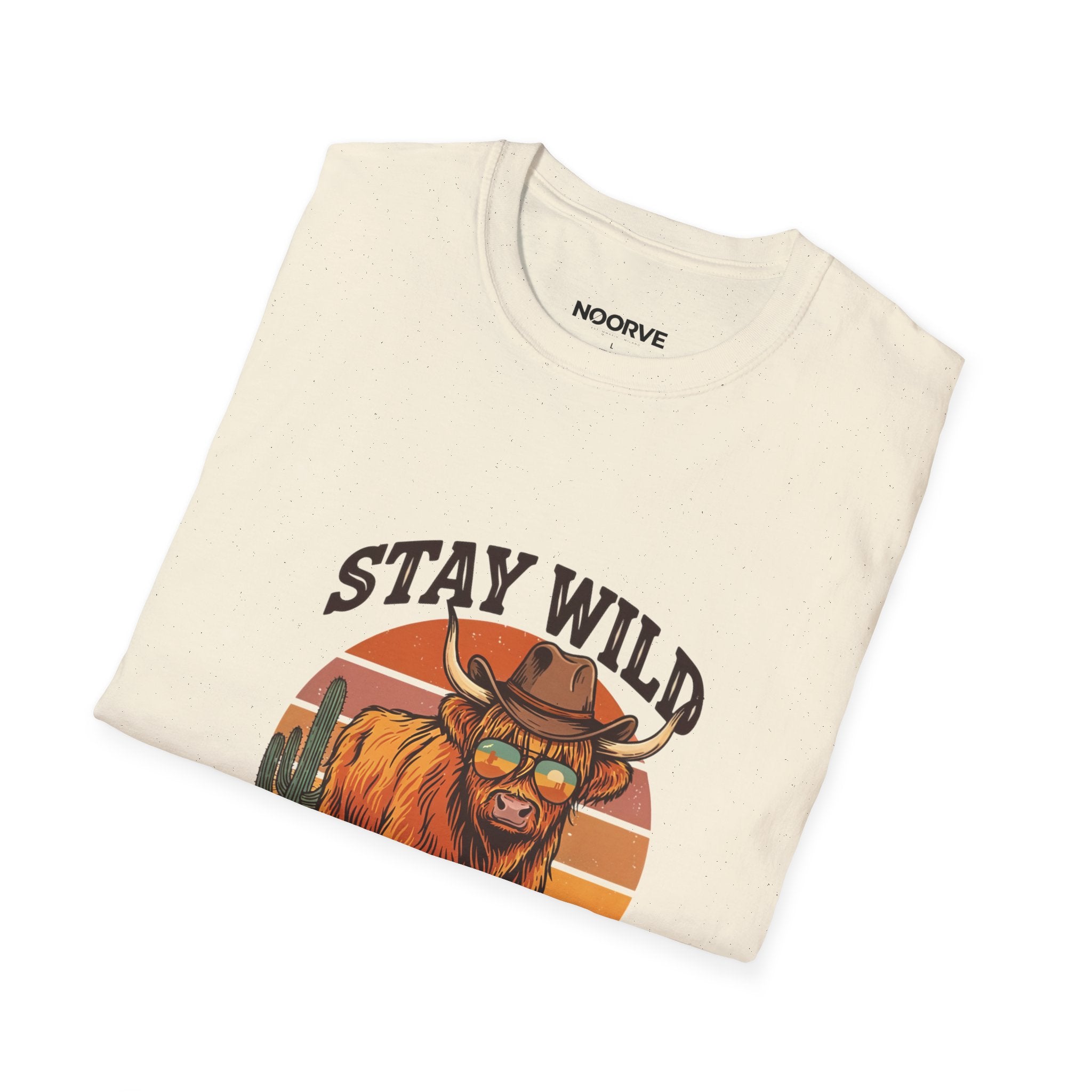 Stay Wild Longhorn T-Shirt — Retro Western Cow Skull Graphic Tee