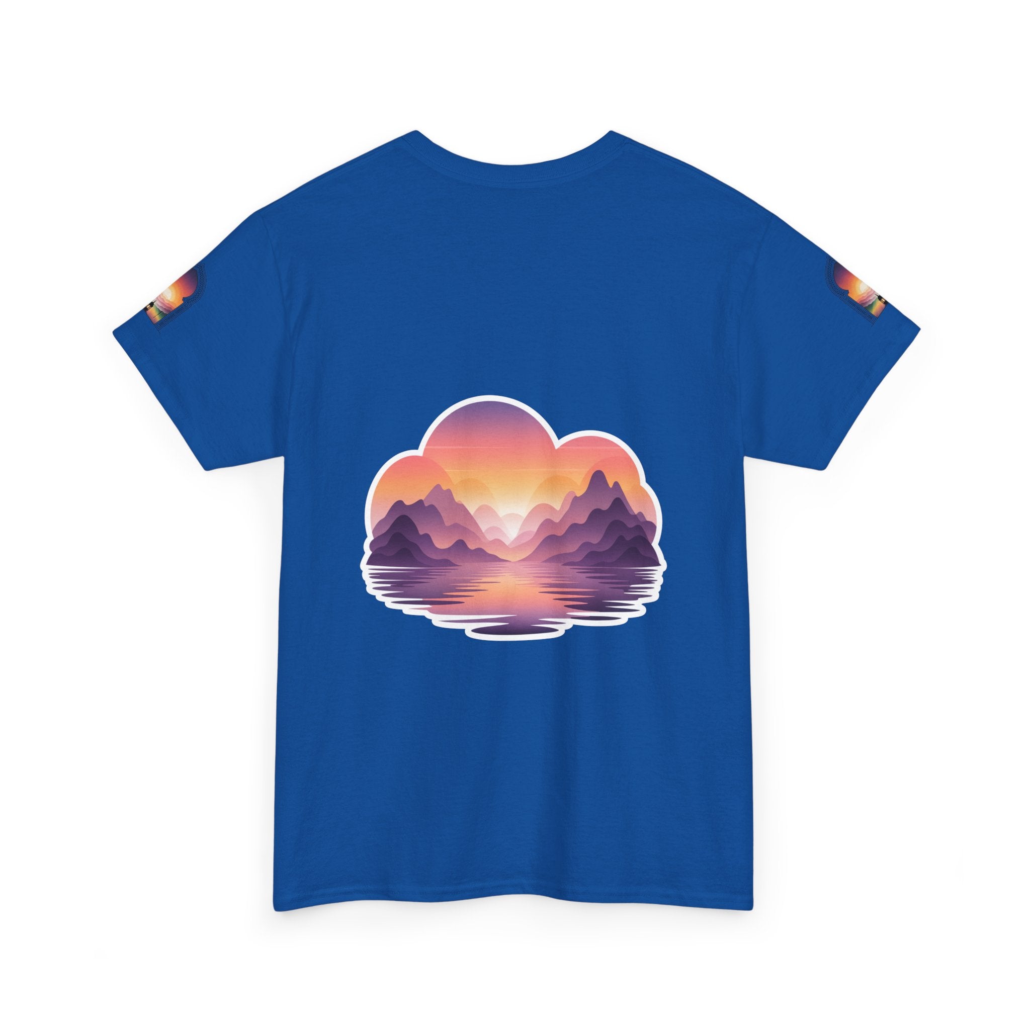 Sunset Mountain Landscape Tee - Retro Nature Graphic T-Shirt
