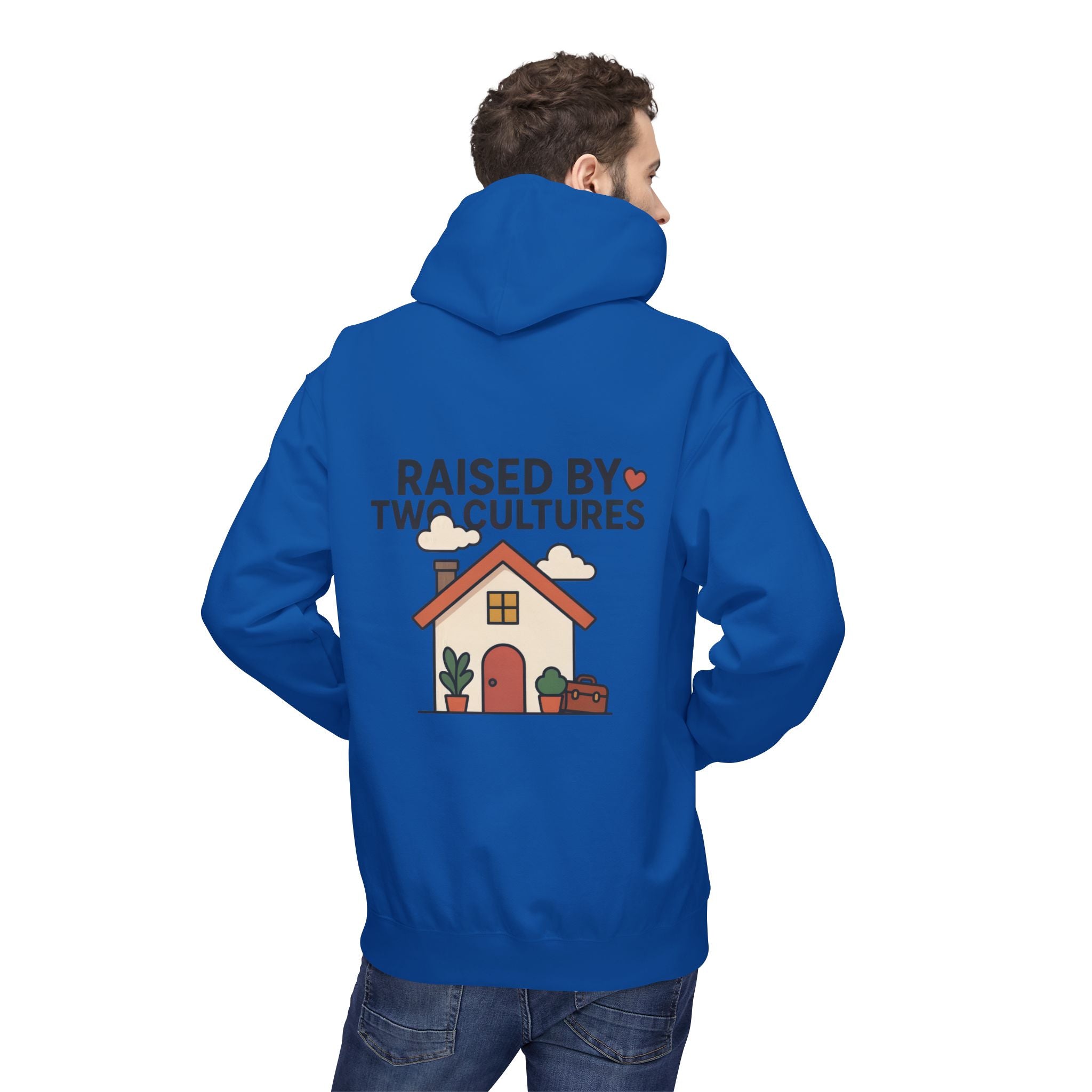 Raised by Two Cultures Hoodie — Multicultural Home Graphic Pullover