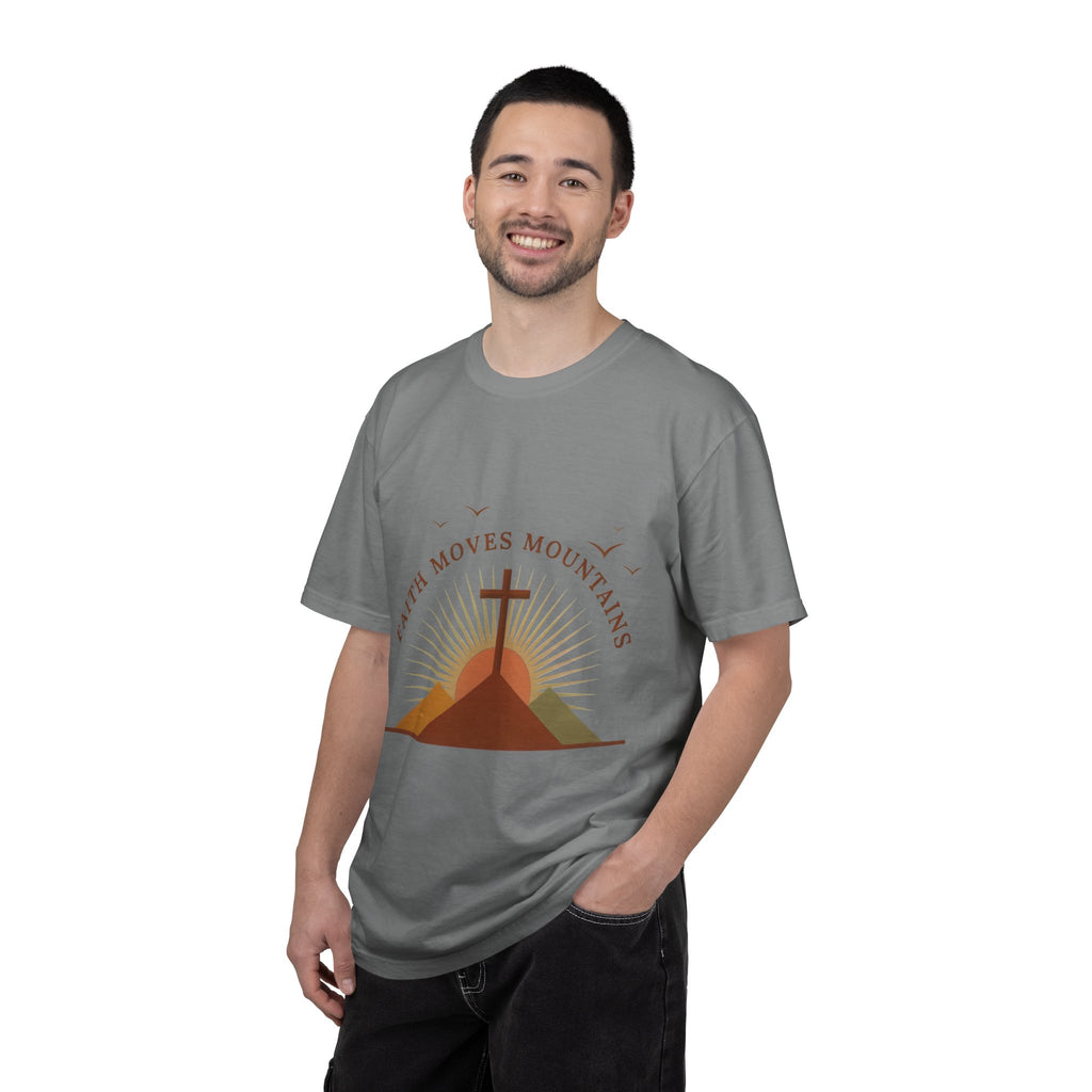 Faith Moves Mountains T-Shirt — Christian Cross Mountain Graphic Tee | Noorve | T-Shirt