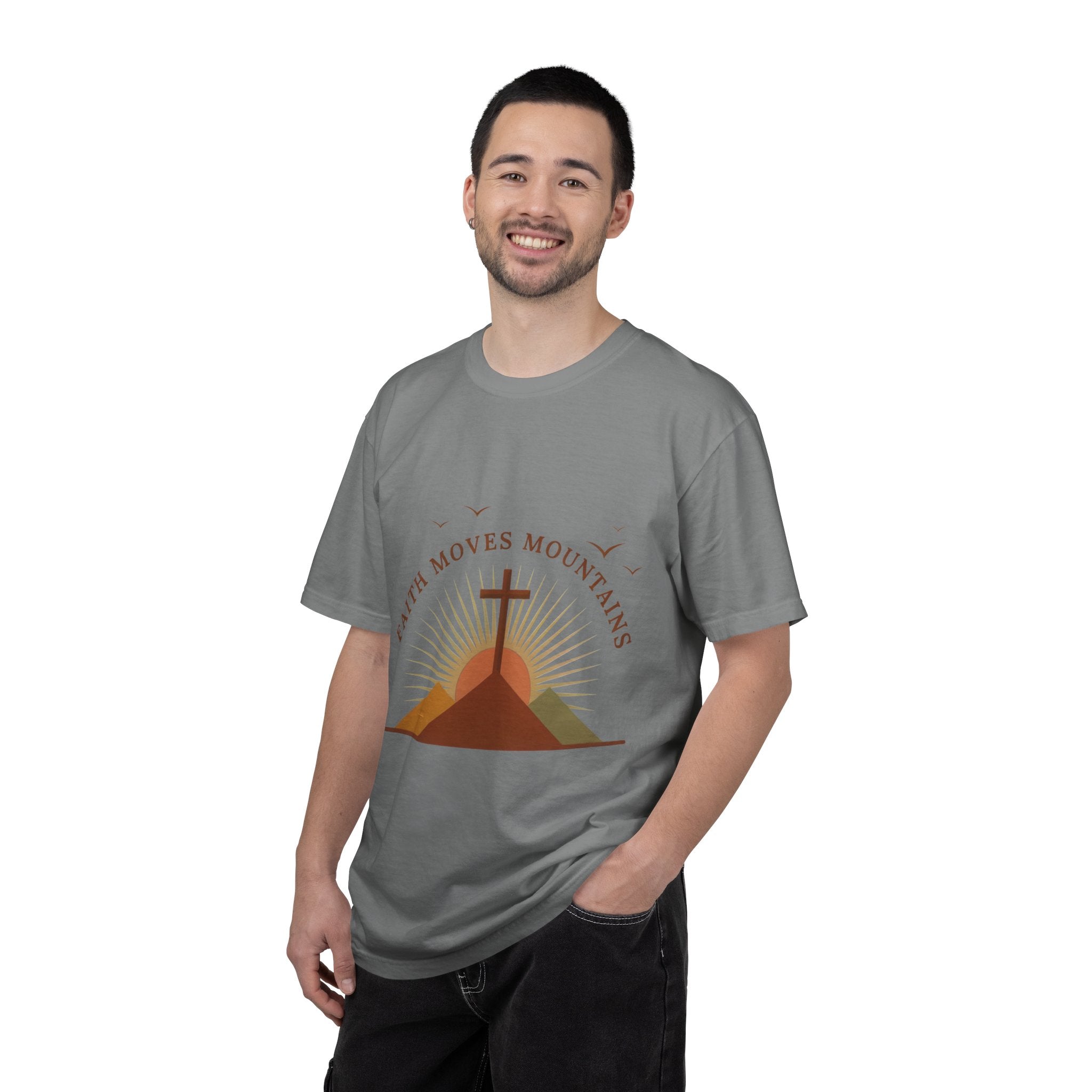 Faith Moves Mountains T-Shirt — Christian Cross Mountain Graphic Tee | Noorve | T-Shirt