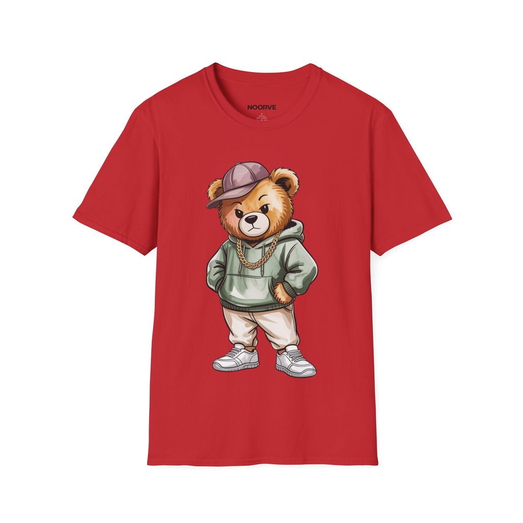 Casual Bear Graphic T-Shirt — Cool Teddy in Hoodie & Cap