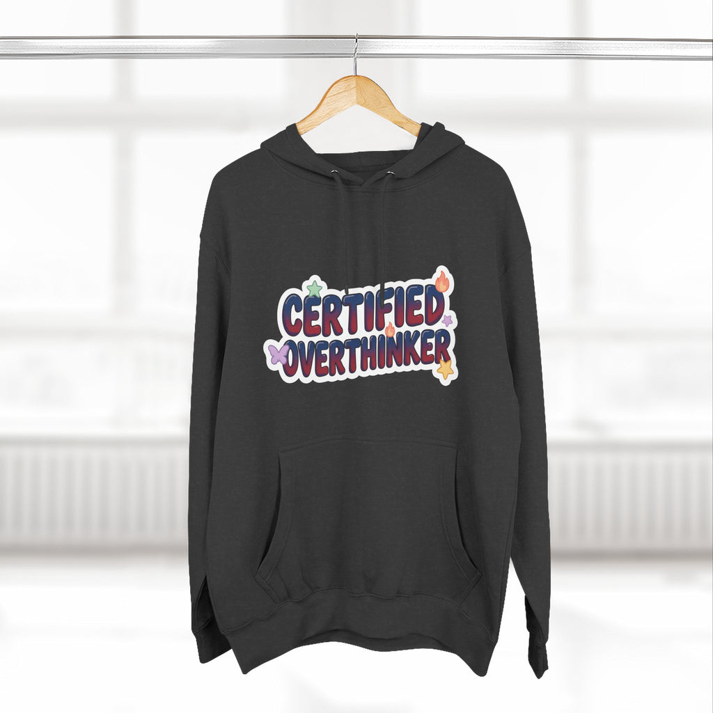 Hoodie — 'Certified Overthinker' & 'Anti Surfing Sun Club' Graphic Pullover
