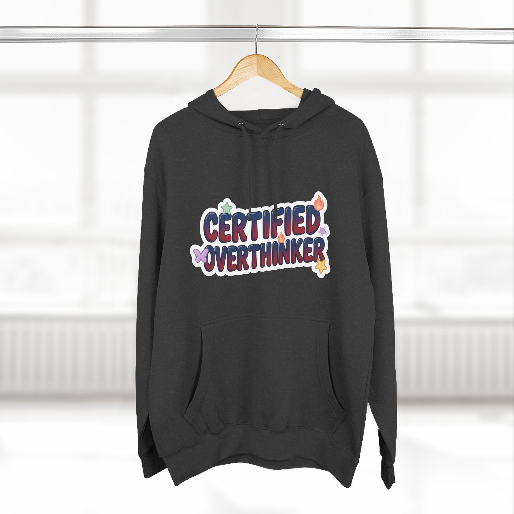 Hoodie — 'Certified Overthinker' & 'Anti Surfing Sun Club' Graphic Pullover