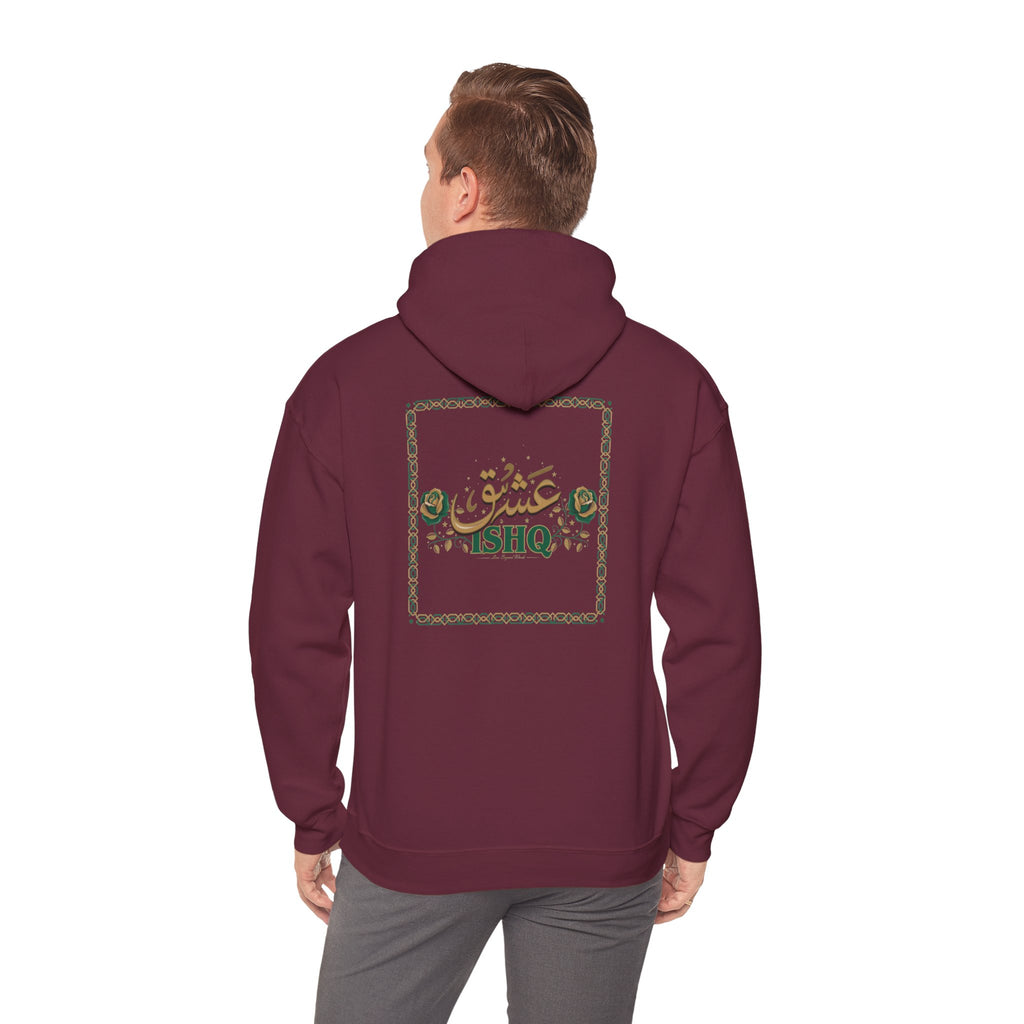 Noorve 'ISHQ' Script Hoodie — Floral Arabic Love Graphic Pullover | Noorve | Hoodie