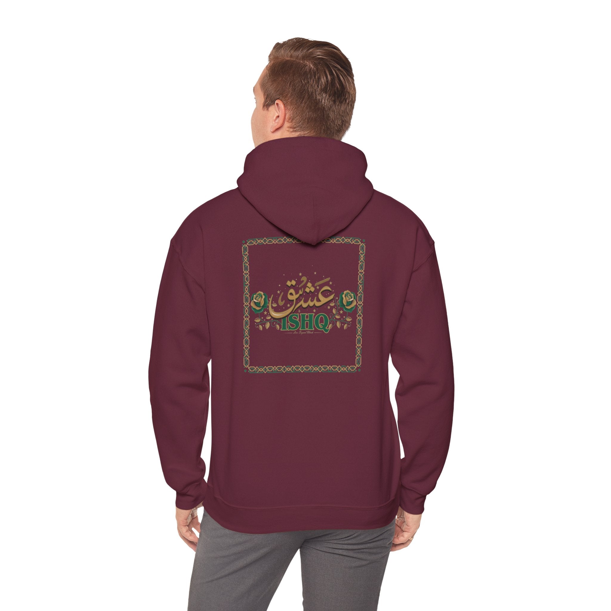 Noorve 'ISHQ' Script Hoodie — Floral Arabic Love Graphic Pullover | Noorve | Hoodie