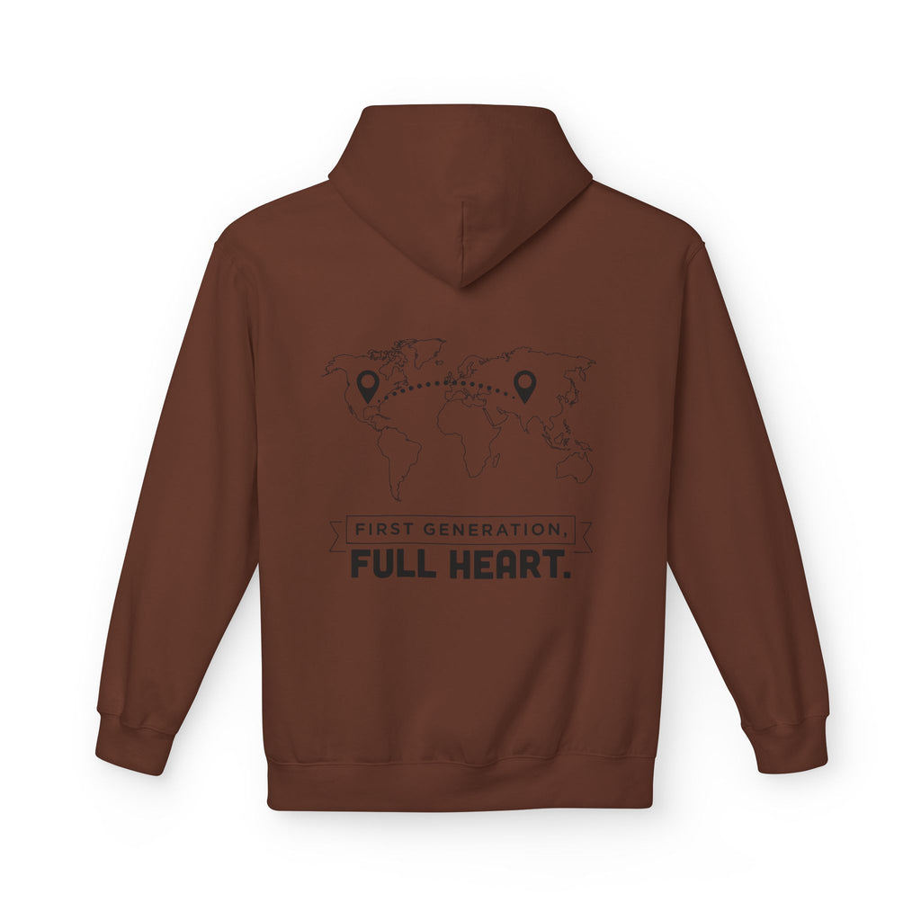 NoCrve 'First Generation, Full Heart' Hoodie — Inspirational Travel Map Pullover