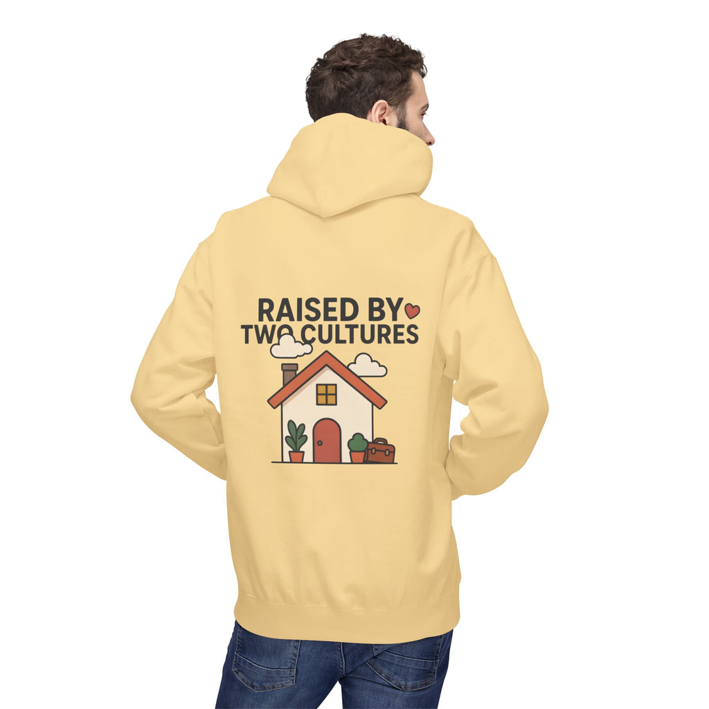 Raised by Two Cultures Hoodie — Multicultural Home Graphic Pullover
