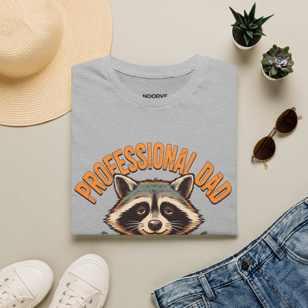 Dad T-Shirt — “Professional Dad, Amateur Sleeper” Raccoon Graphic Tee