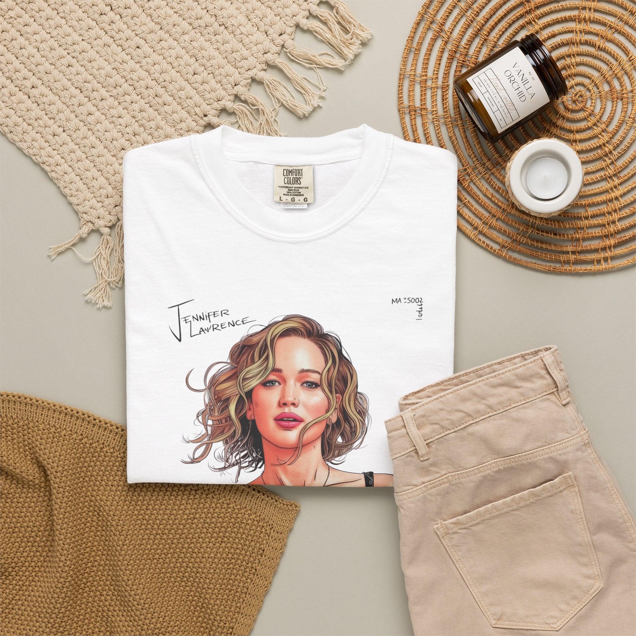 La Vie Est Belle Graphic T-Shirt — Feminine Portrait & Floral Back Print