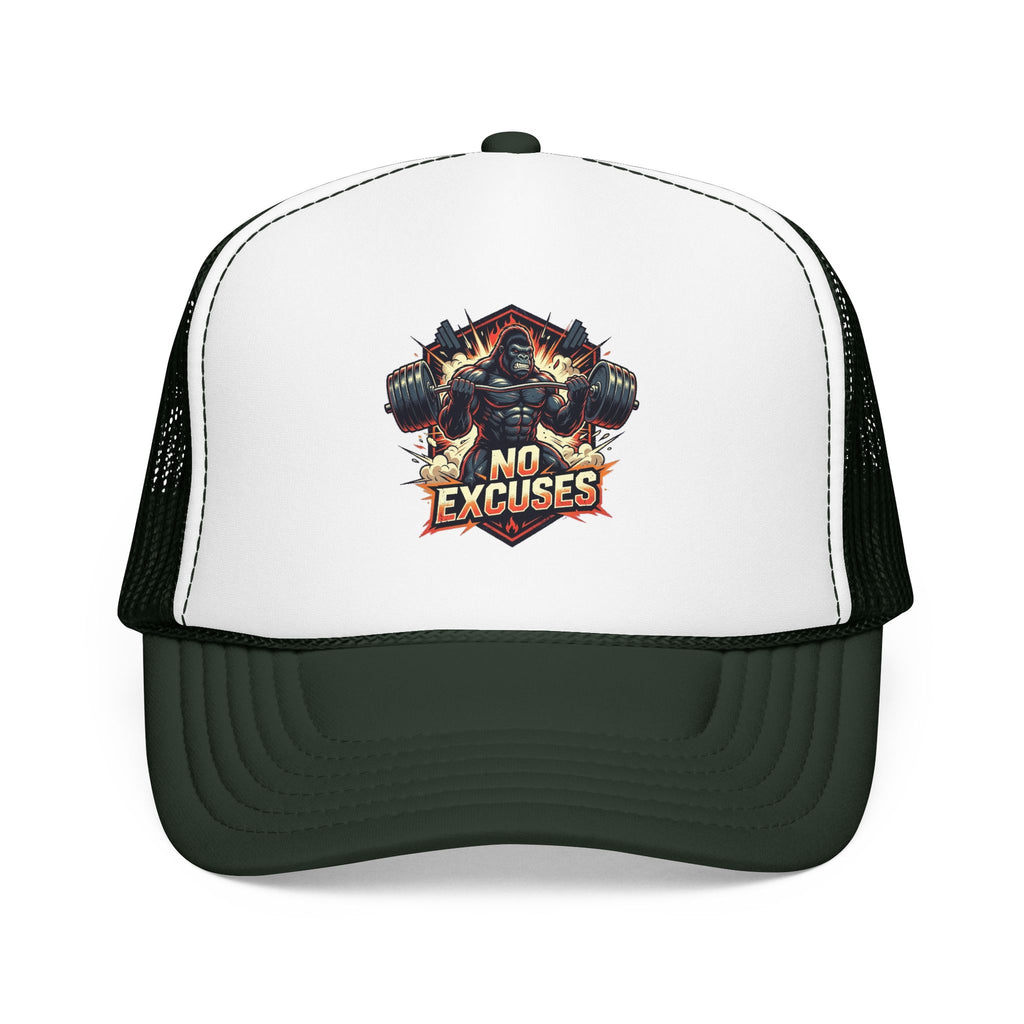 Trucker Hat — 'No Excuses' Gym Skull Design | Noorve | Hats