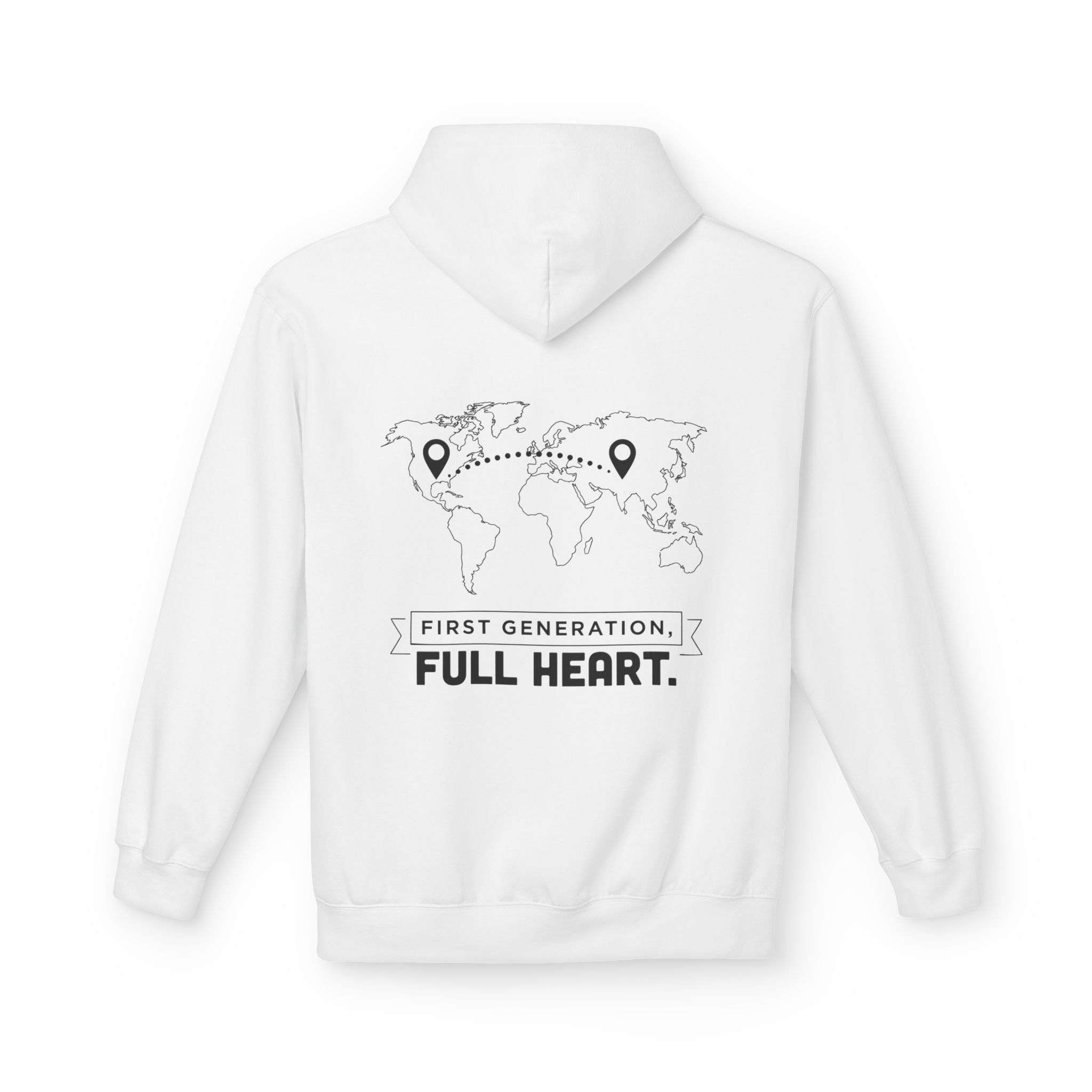 NoCrve 'First Generation, Full Heart' Hoodie — Inspirational Travel Map Pullover | Noorve | Hoodie