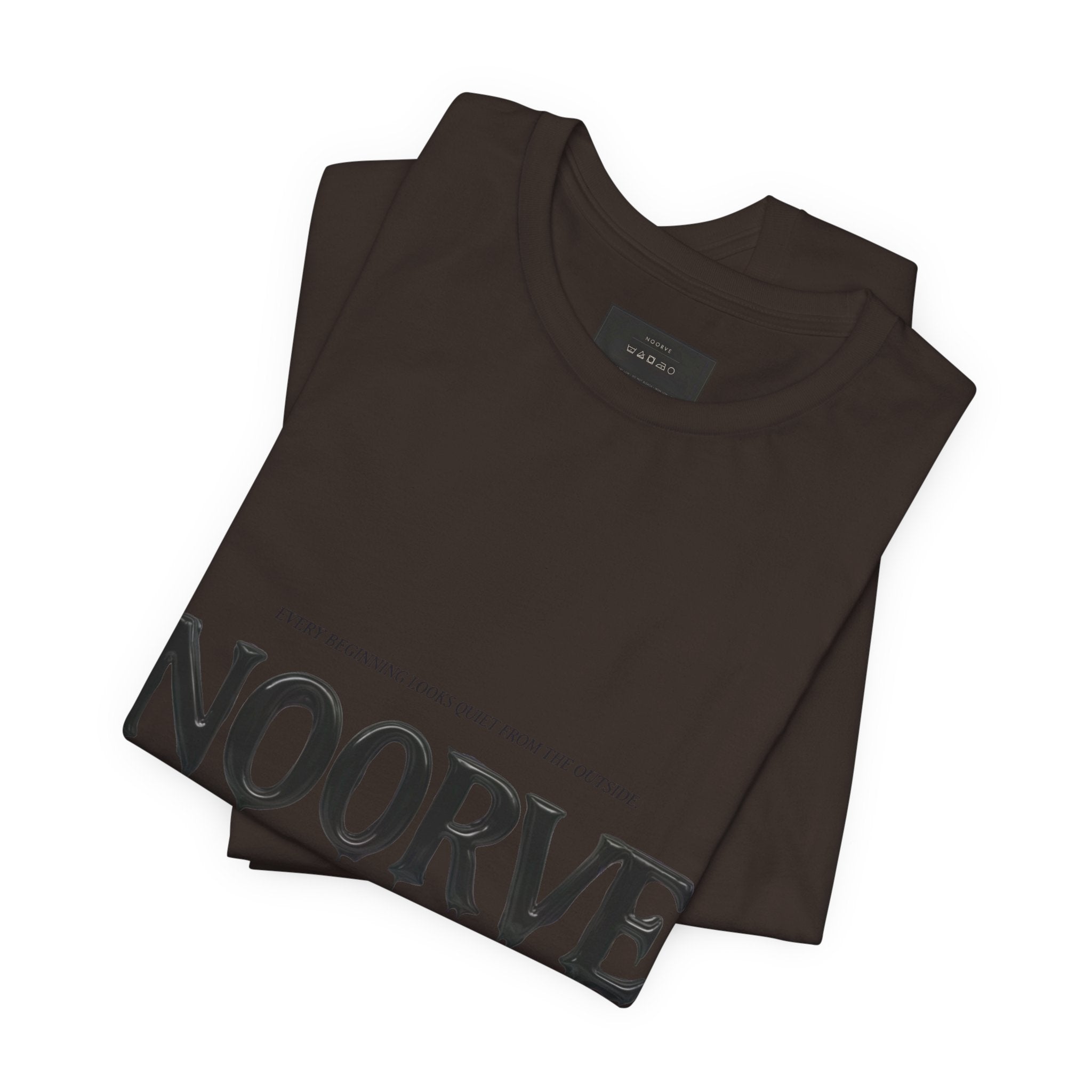 Noorve Drip Logo T-Shirt — Graphic White Tee with Gothic Dripping Text