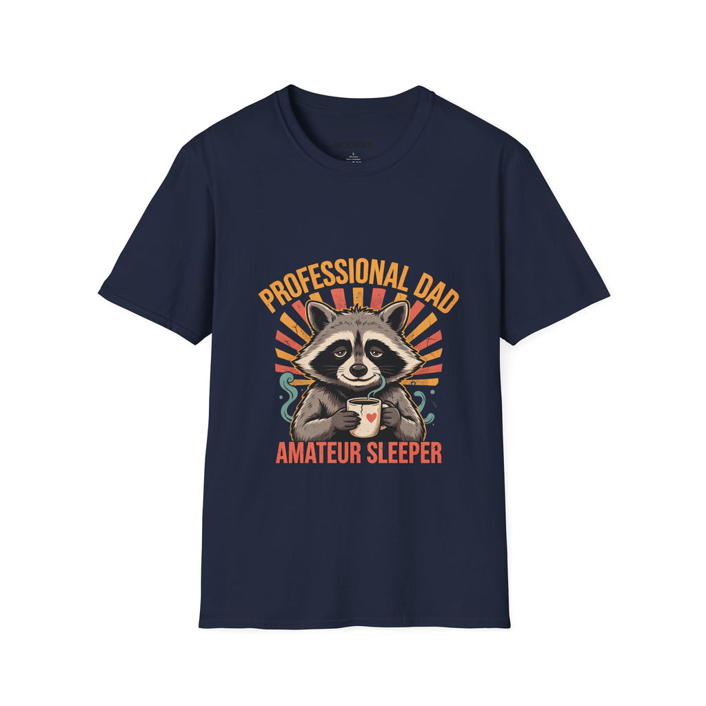 Dad T-Shirt – “Professional Dad, Amateur Sleeper” Cute Raccoon Father’s Day Tee