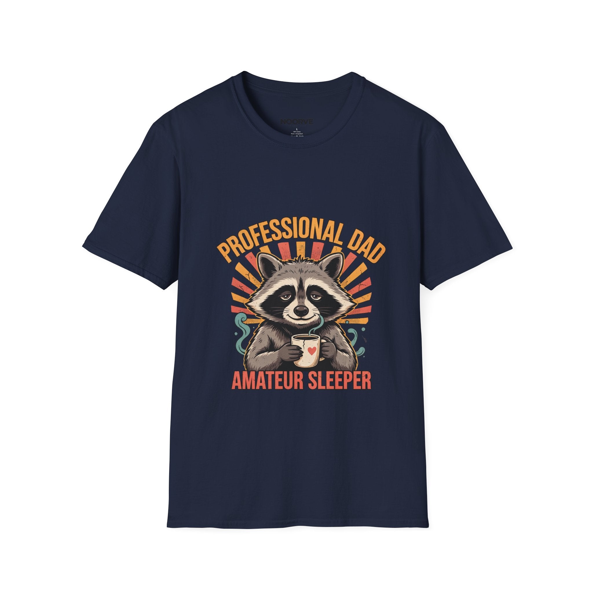 Dad T-Shirt – “Professional Dad, Amateur Sleeper” Cute Raccoon Father’s Day Tee