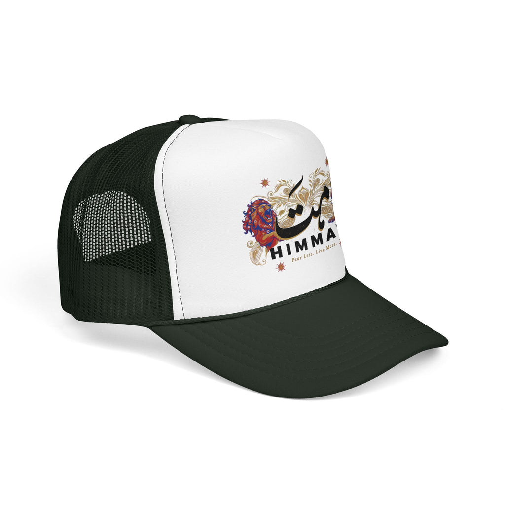 Trucker Hat — Vintage Floral Rose Skull Design (Live Loud, Live More)
