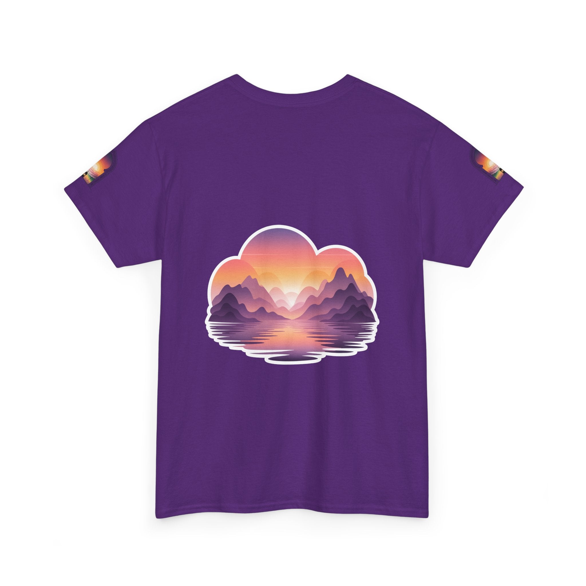 Sunset Mountain Landscape Tee - Retro Nature Graphic T-Shirt