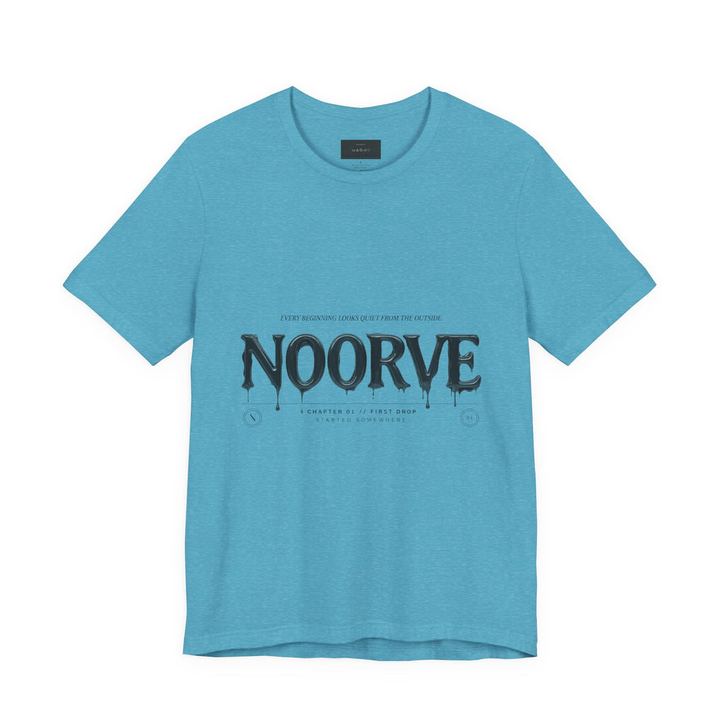 Noorve Drip Logo T-Shirt — Graphic White Tee with Gothic Dripping Text | Noorve | T-Shirt
