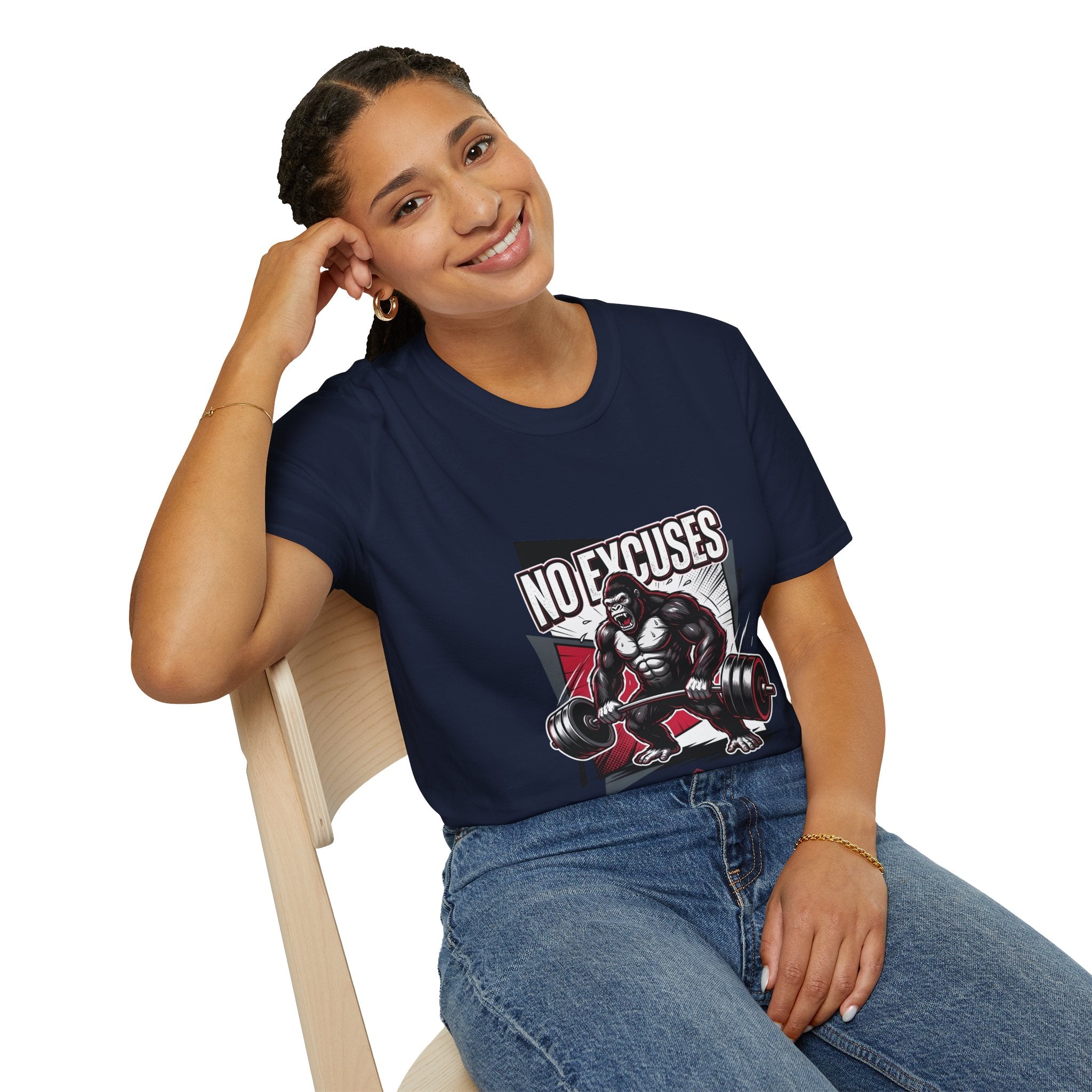 No Excuses T-Shirt — Motivational Gym Gorilla Fitness Tee