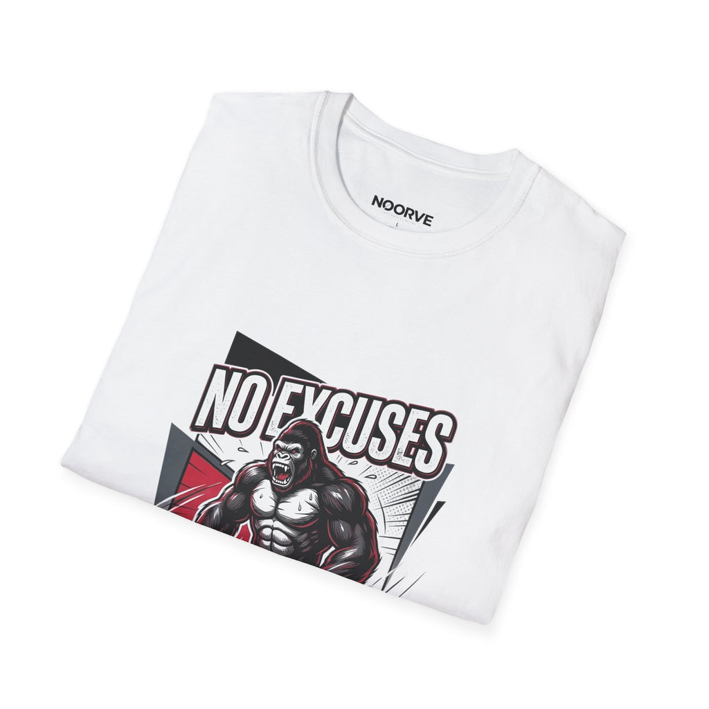 No Excuses T-Shirt — Motivational Gym Gorilla Fitness Tee
