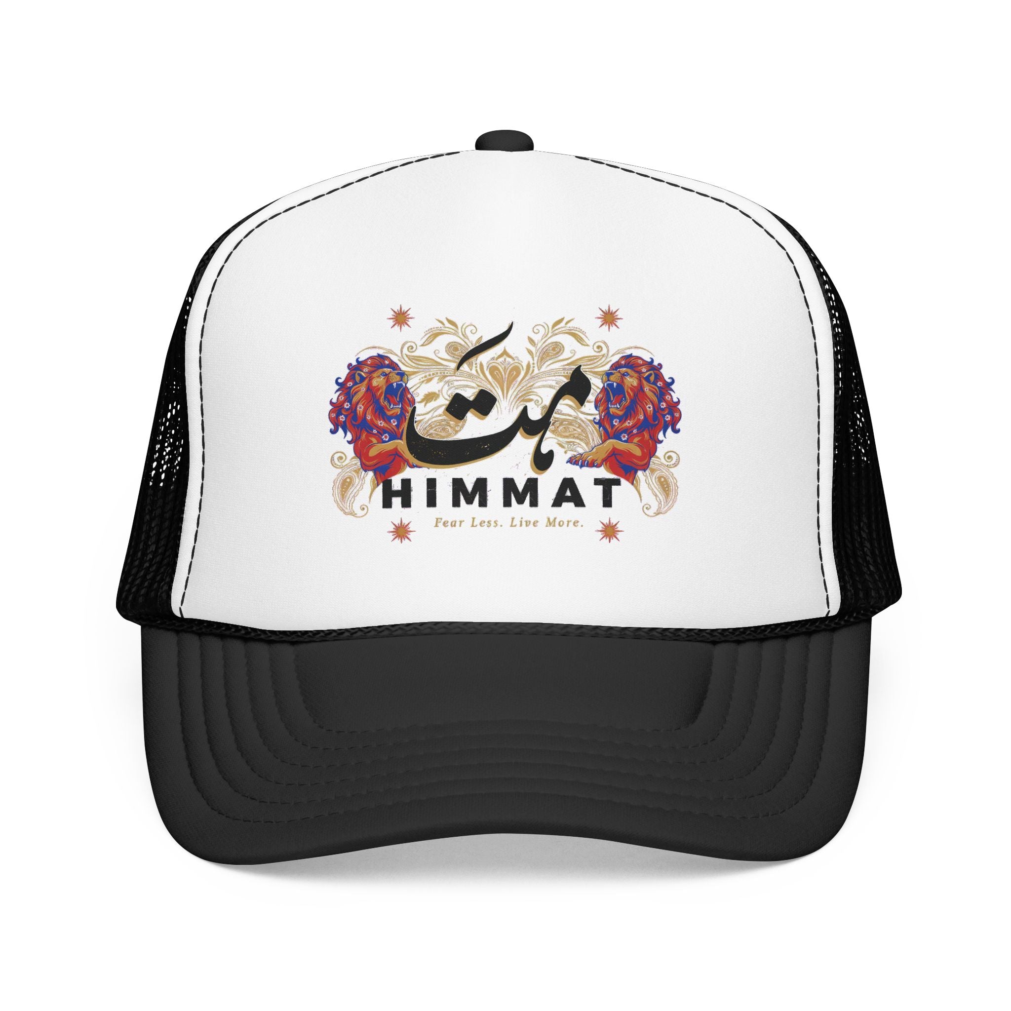 Trucker Hat — Vintage Floral Rose Skull Design (Live Loud, Live More) | Noorve | Hats