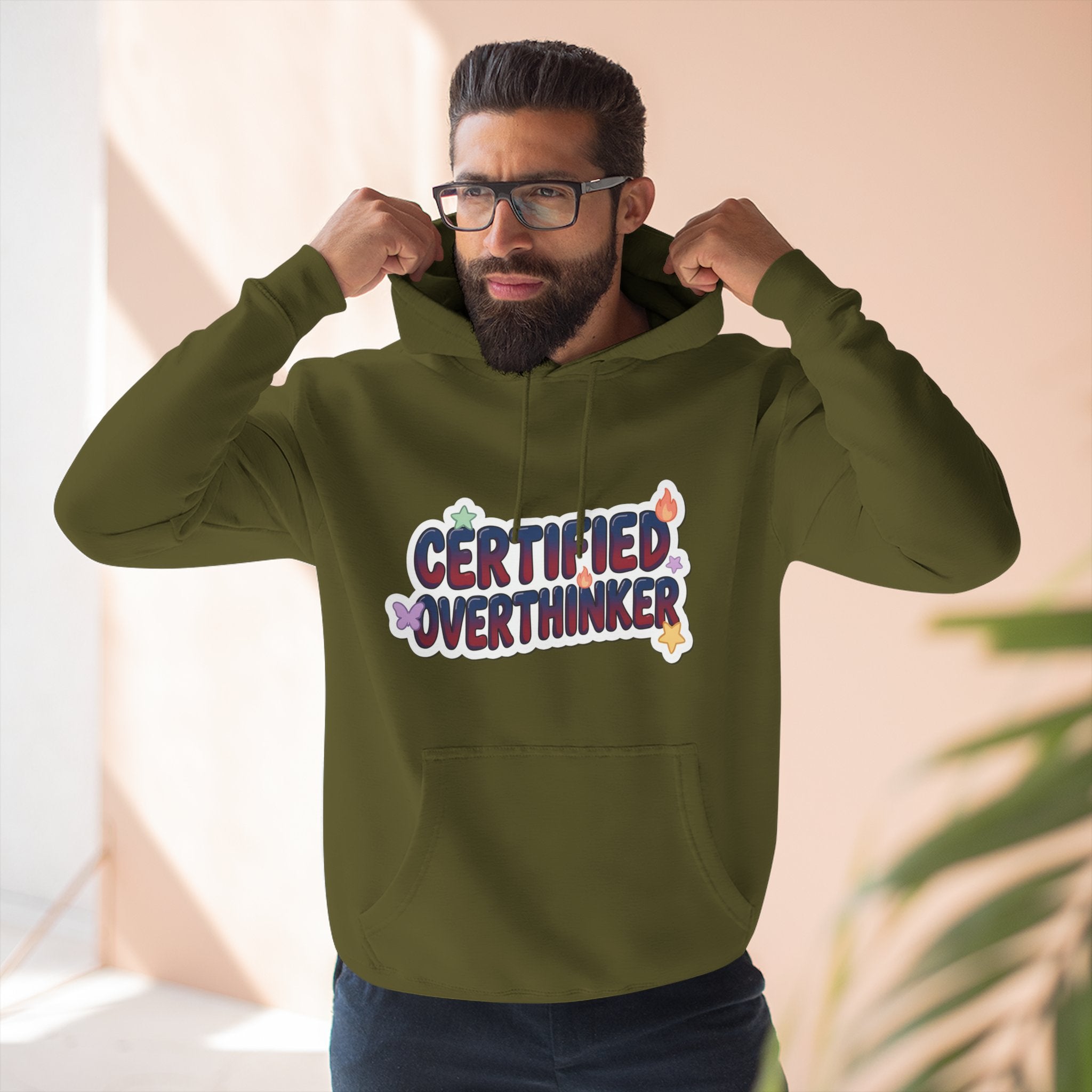 Hoodie — 'Certified Overthinker' & 'Anti Surfing Sun Club' Graphic Pullover | Noorve | Hoodie