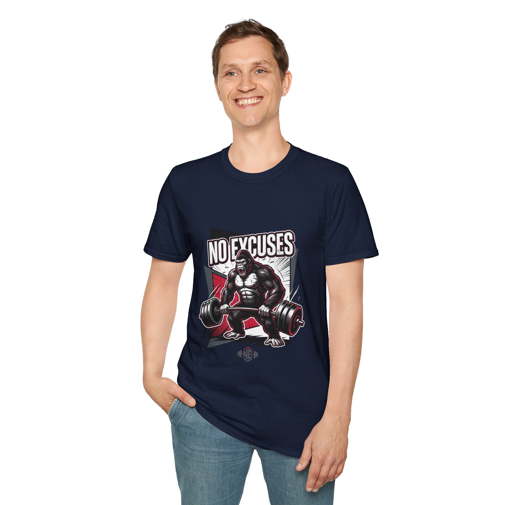 No Excuses T-Shirt — Motivational Gym Gorilla Fitness Tee