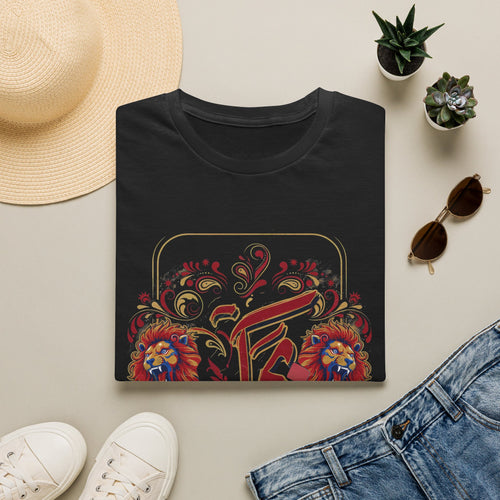 Arabic Calligraphy T-Shirt — 'Himmat' Lion Floral Graphic Tee | Noorve | T-Shirt