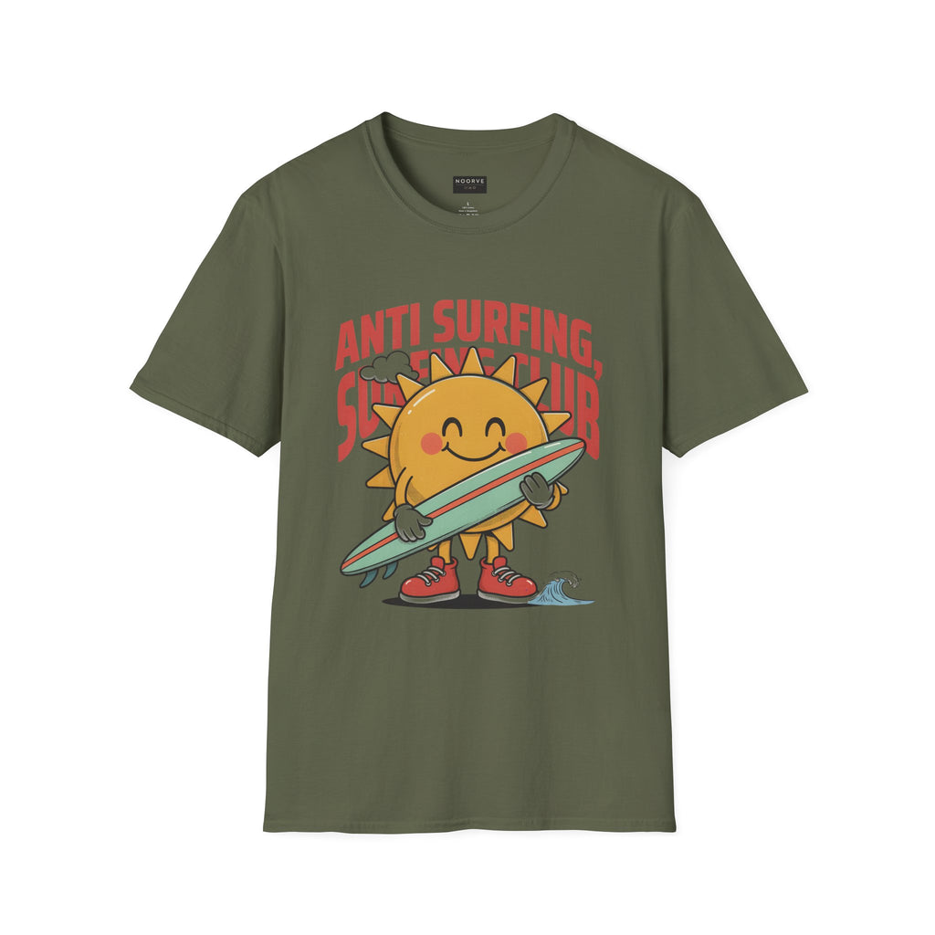 Anti Surfing Sun Club T-Shirt — Funny Retro Surfing Graphic Tee