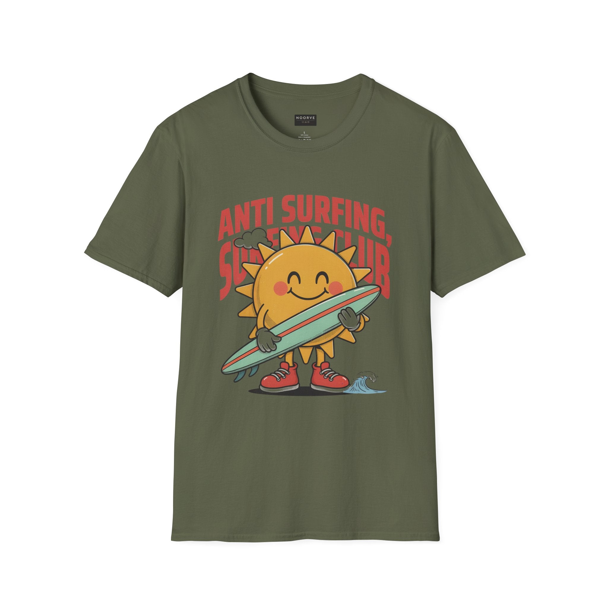 Anti Surfing Sun Club T-Shirt — Funny Retro Surfing Graphic Tee