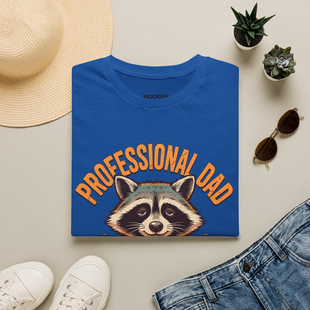 Dad T-Shirt — “Professional Dad, Amateur Sleeper” Raccoon Graphic Tee