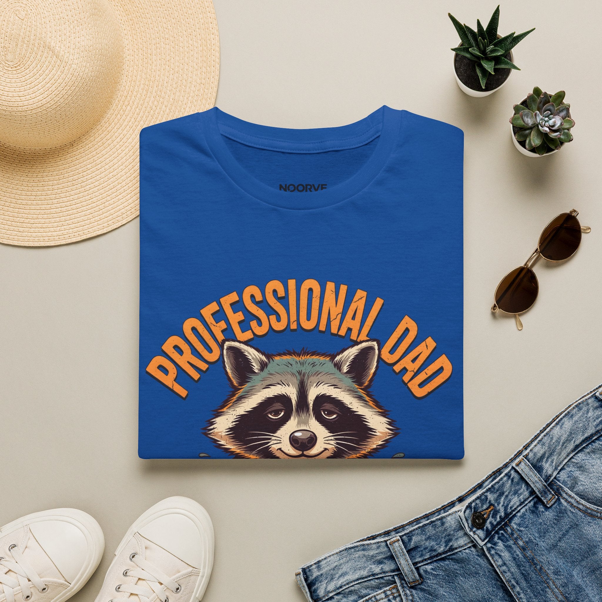 Dad T-Shirt — “Professional Dad, Amateur Sleeper” Raccoon Graphic Tee
