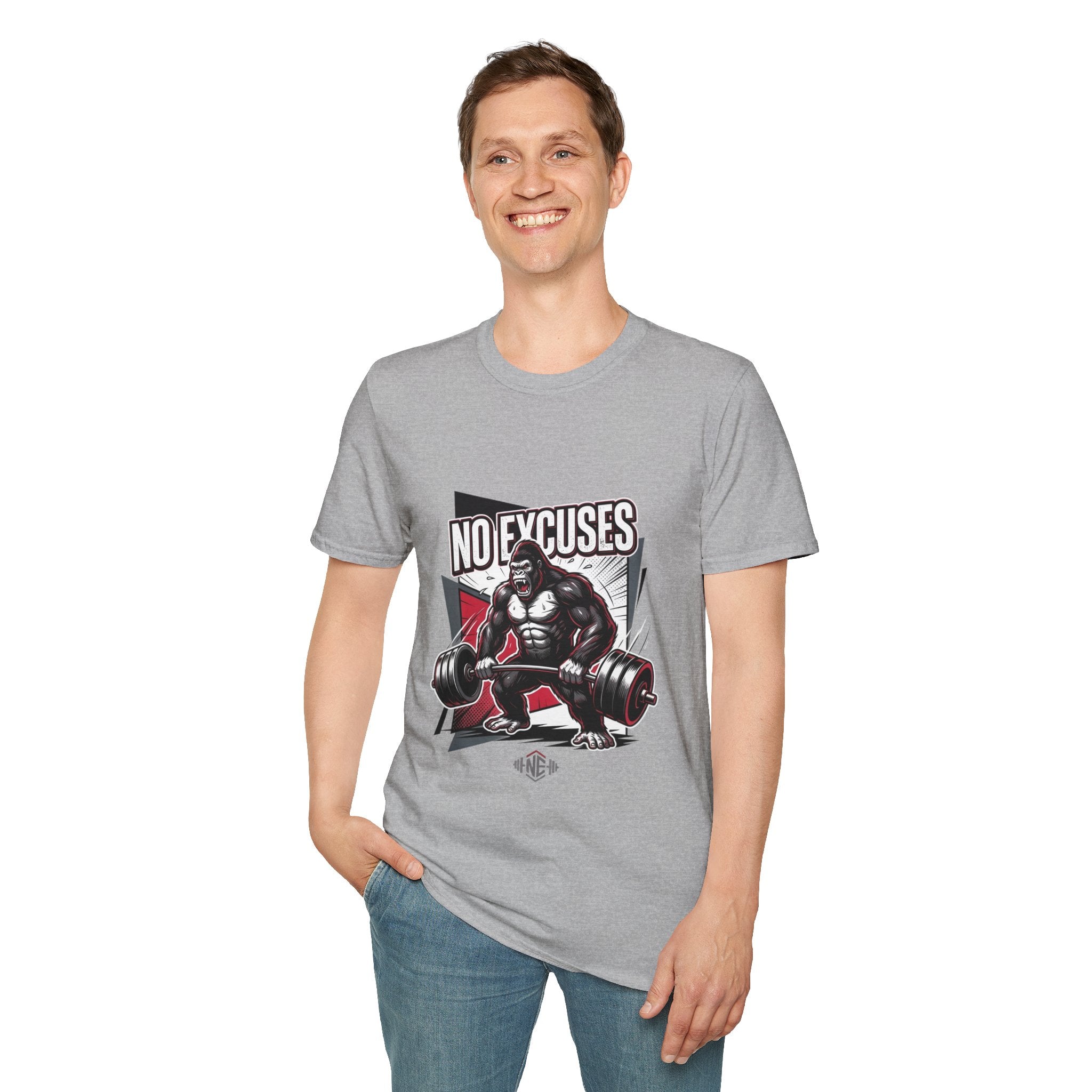No Excuses T-Shirt — Motivational Gym Gorilla Fitness Tee