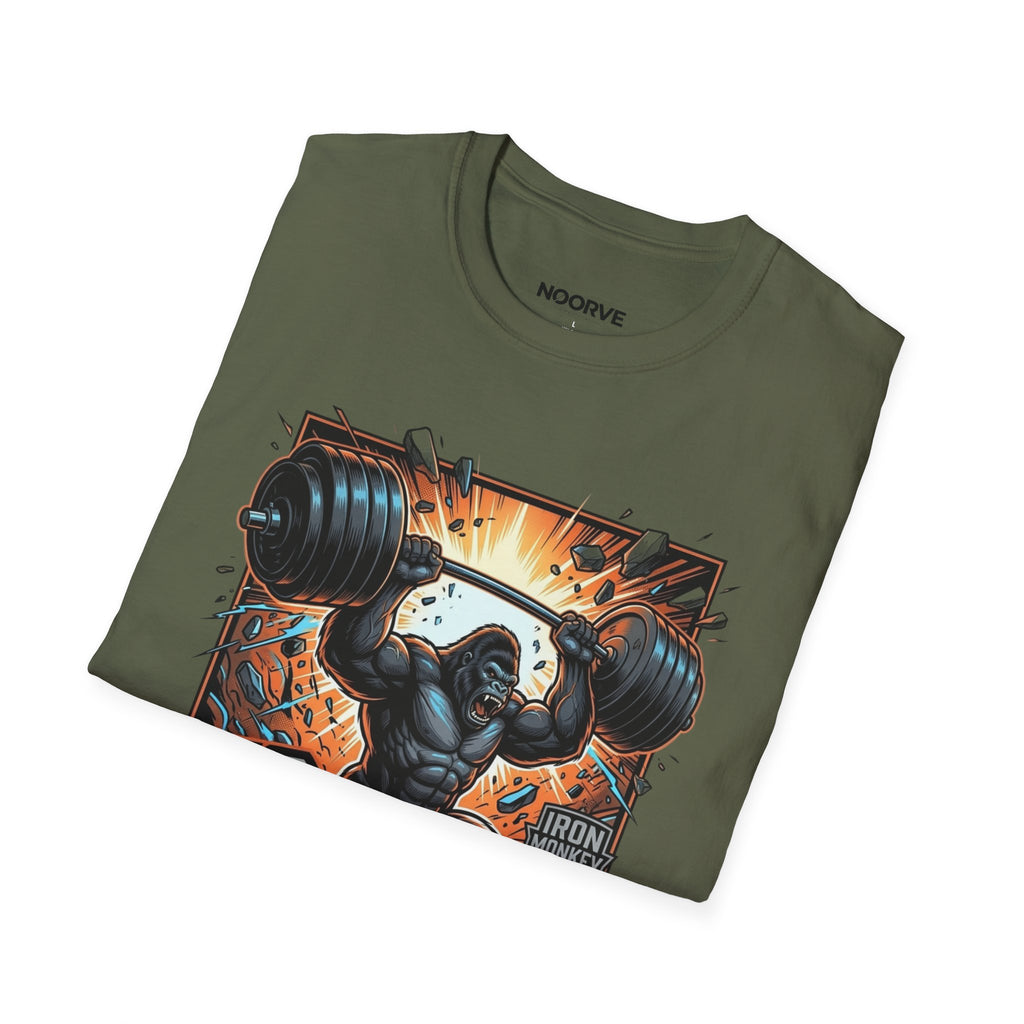 Motivational Weightlifting T-Shirt — 'No Excuses' Gorilla Gym Tee