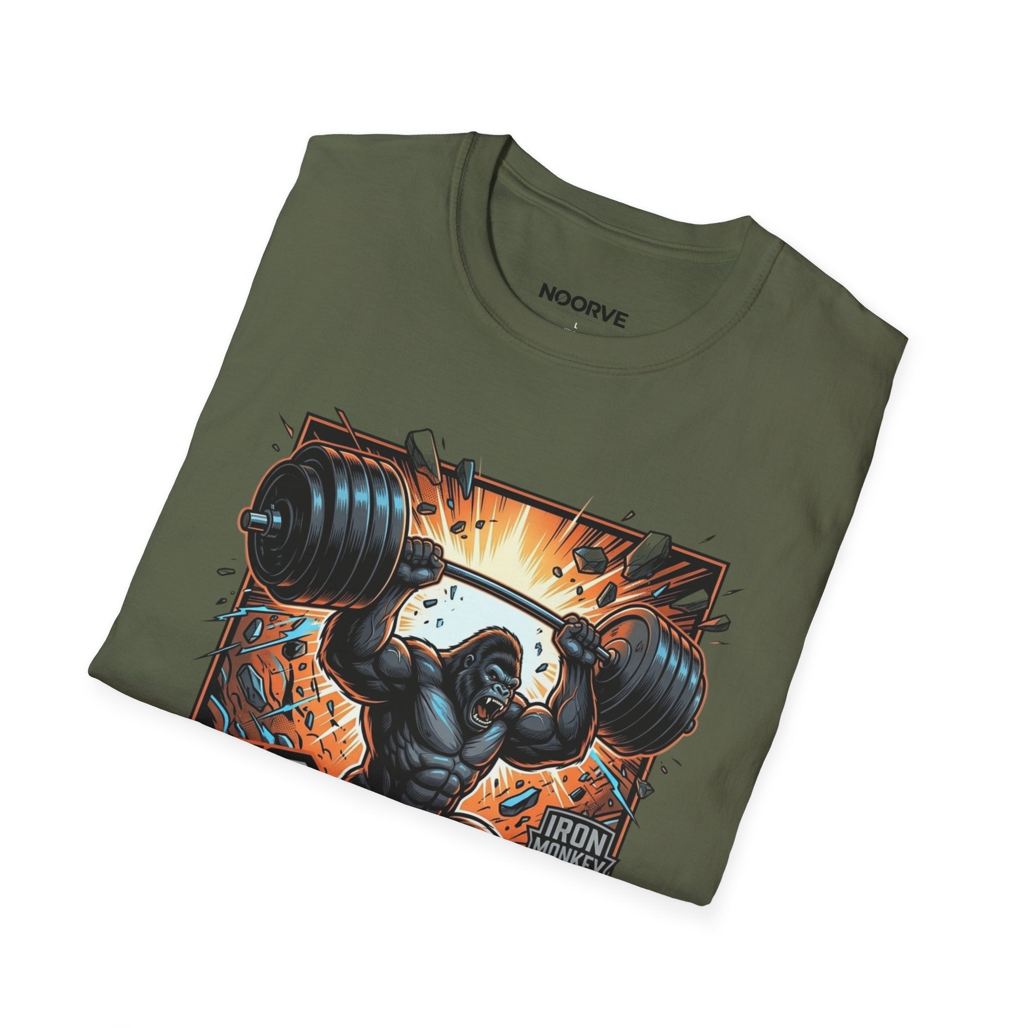 Motivational Weightlifting T-Shirt — 'No Excuses' Gorilla Gym Tee