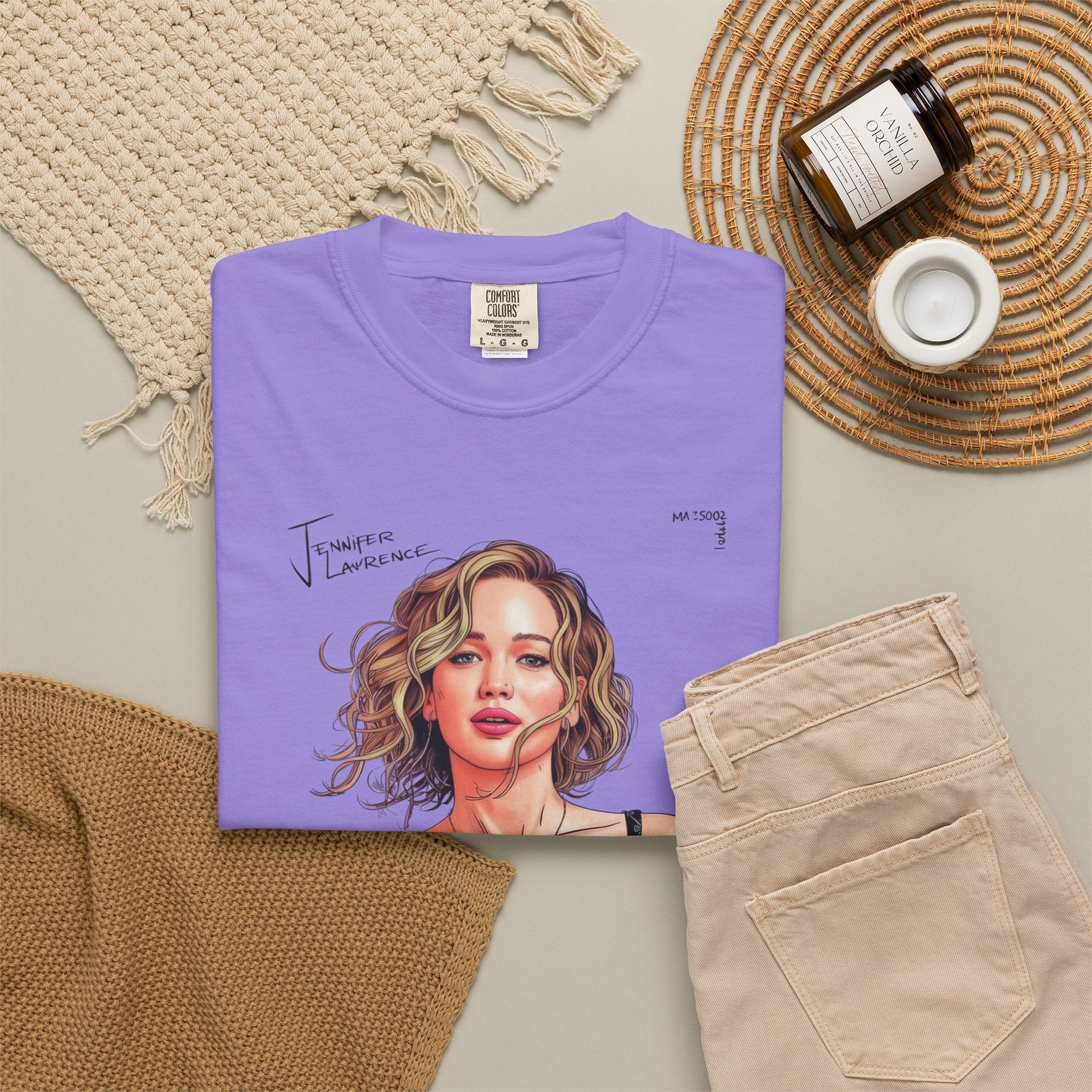 La Vie Est Belle Graphic T-Shirt — Feminine Portrait & Floral Back Print